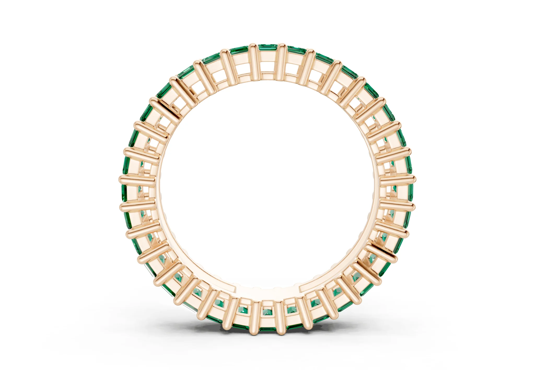 Melrose Emerald Cut Emerald Gemstone Eternity Band 6 Carat Total Wt. - Image 6
