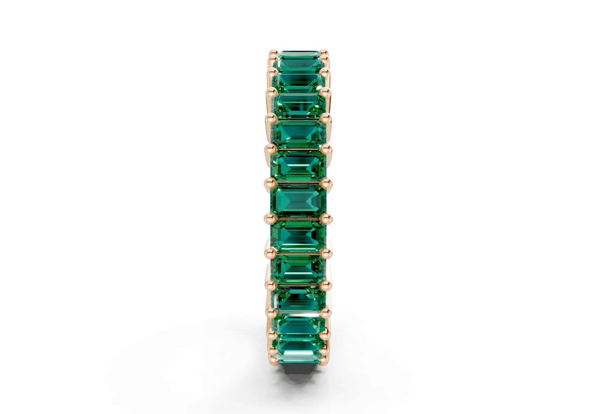 Melrose Emerald Cut Emerald Gemstone Eternity Band 6 Carat Total Wt. - Image 7