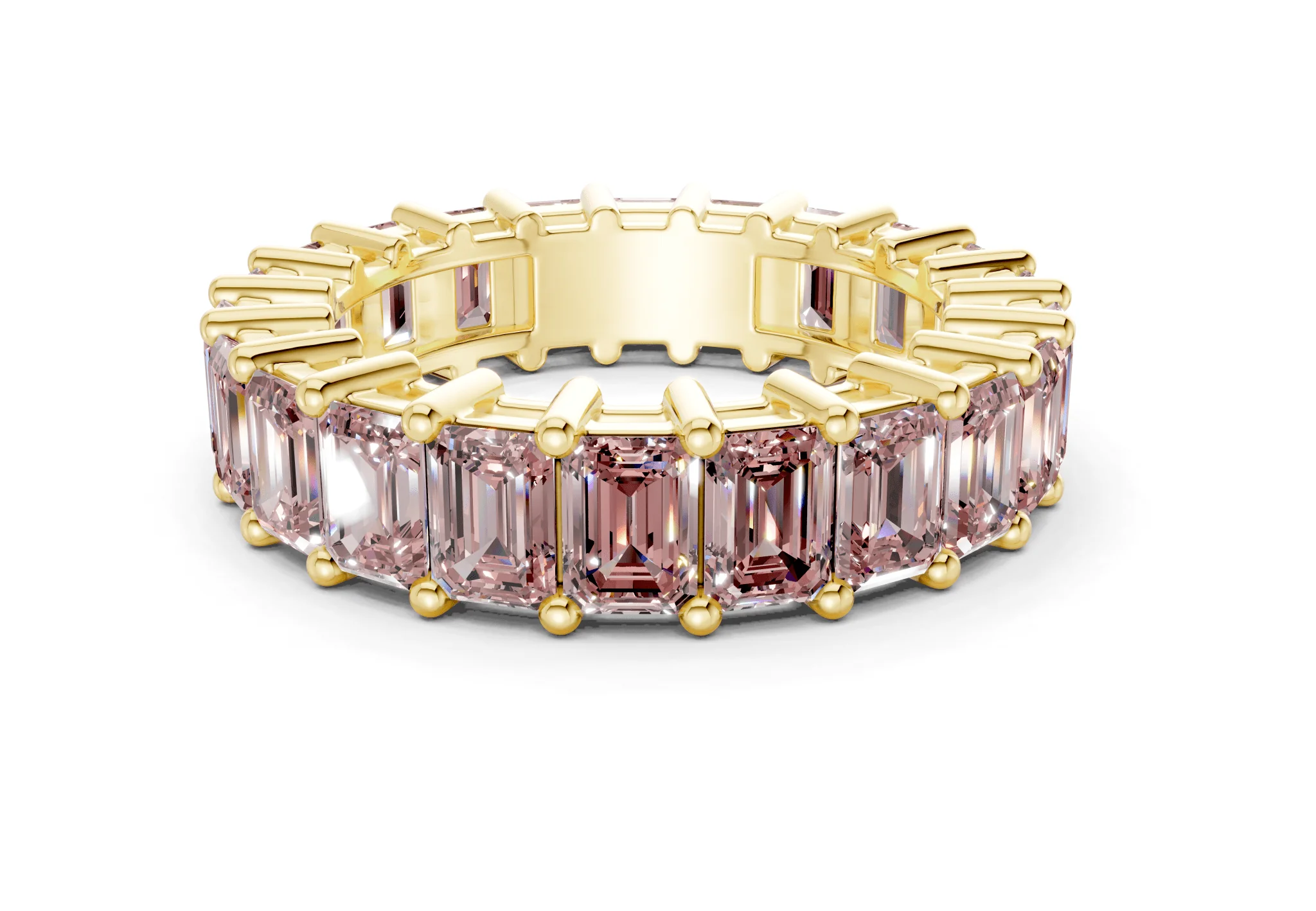 Melrose Emerald Cut Pink Diamond Eternity Band 2½ Carat Total Wt.