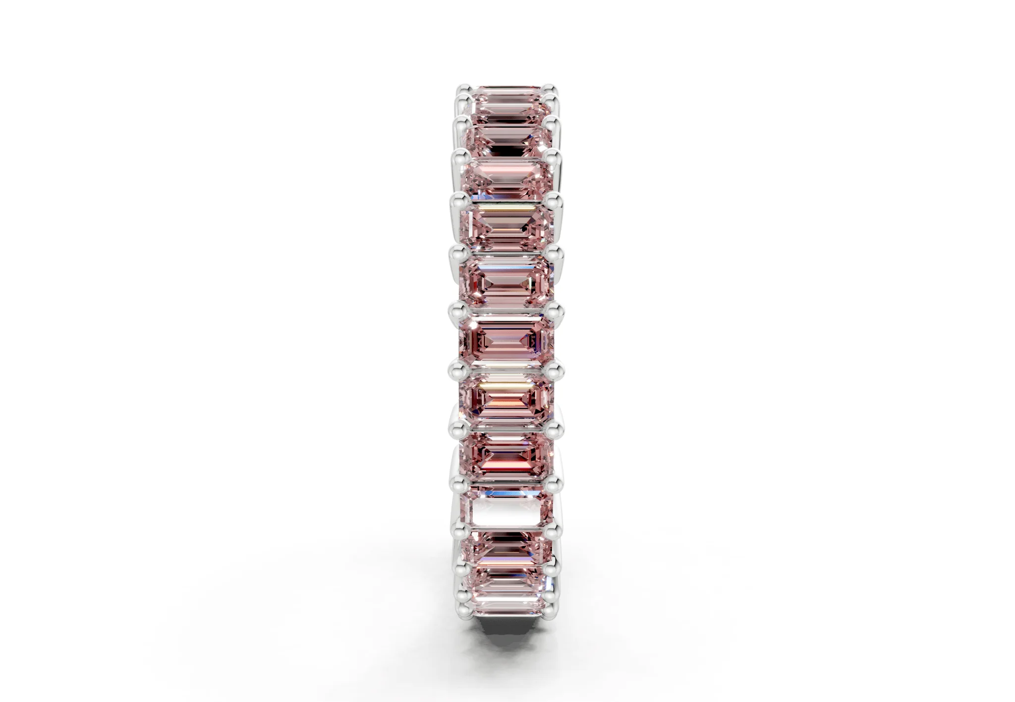 Melrose Emerald Cut Pink Diamond Eternity Band 2½ Carat Total Wt. - Image 11
