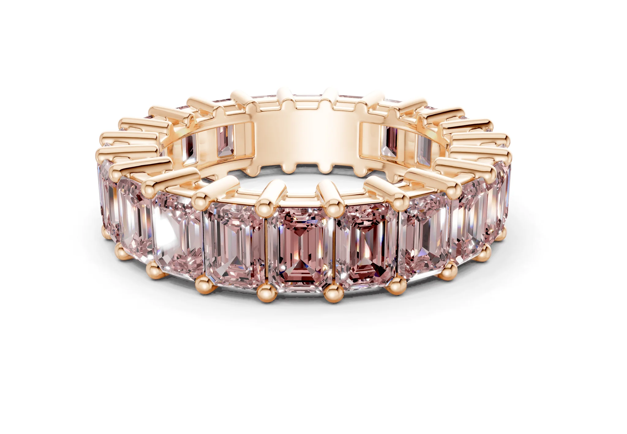 Melrose Emerald Cut Pink Diamond Eternity Band 2½ Carat Total Wt. - Image 5
