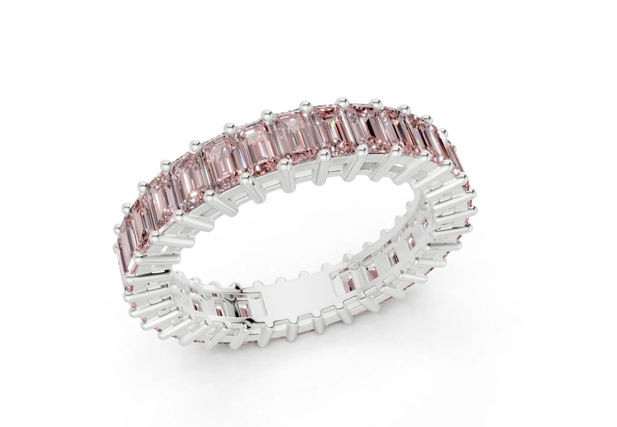 Melrose Emerald Cut Pink Diamond Eternity Band 8½ Carat Total Wt. - Image 12