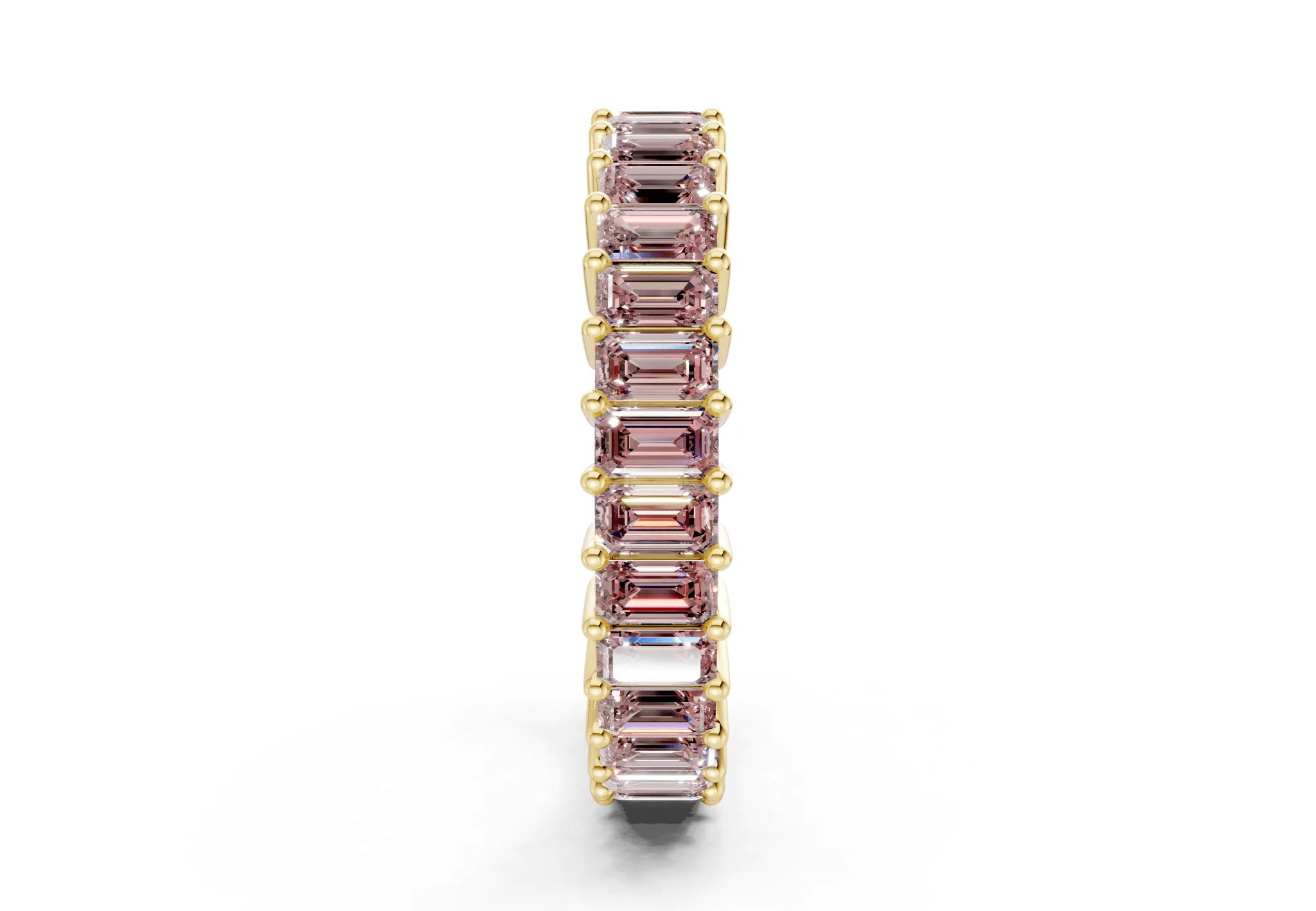 Melrose Emerald Cut Pink Diamond Eternity Band 8½ Carat Total Wt. - Image 3