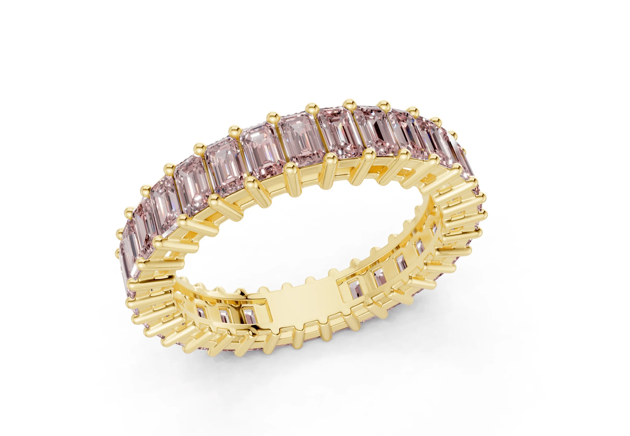 Melrose Emerald Cut Pink Diamond Eternity Band 8½ Carat Total Wt. - Image 4