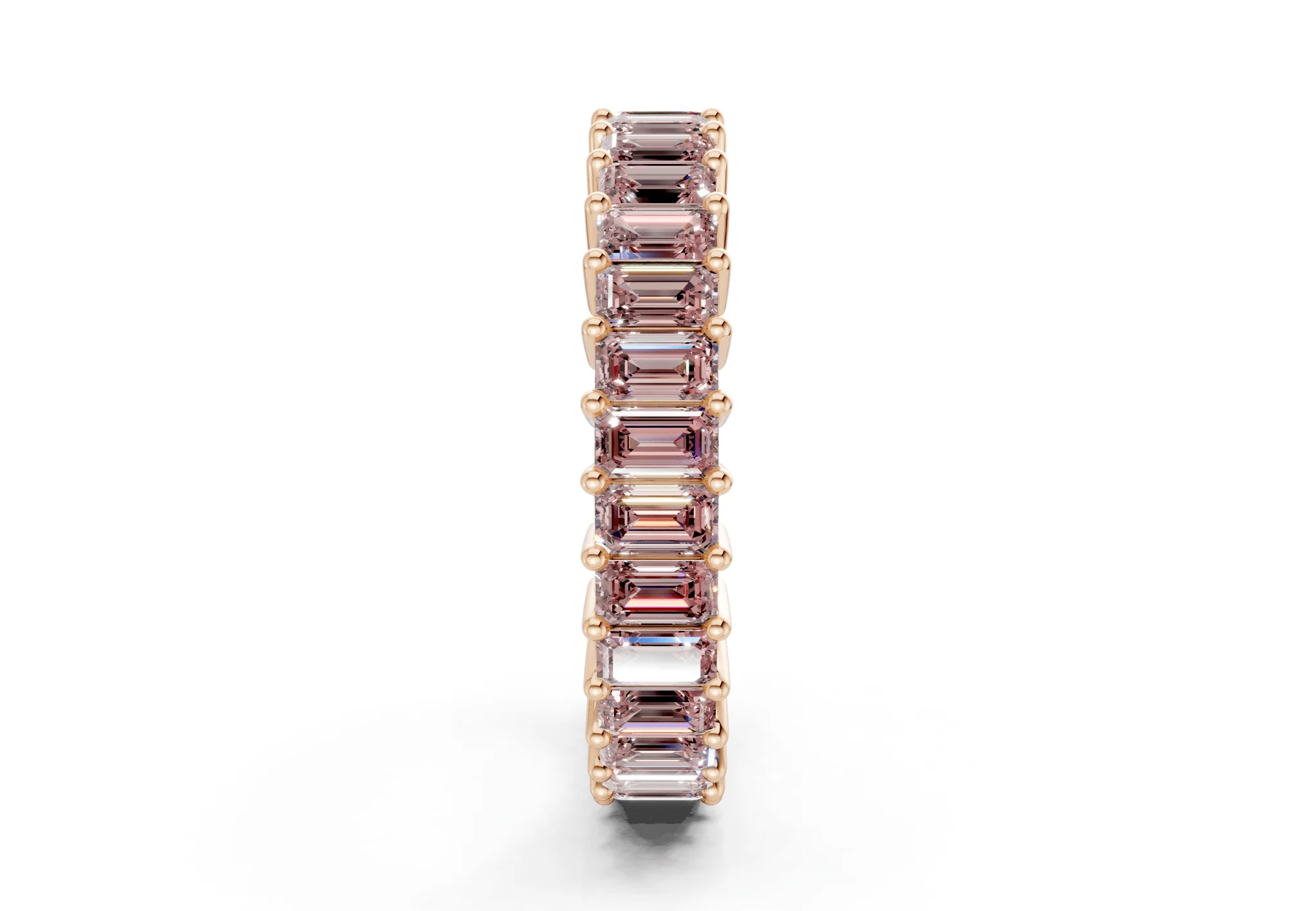 Melrose Emerald Cut Pink Diamond Eternity Band 8½ Carat Total Wt. - Image 7