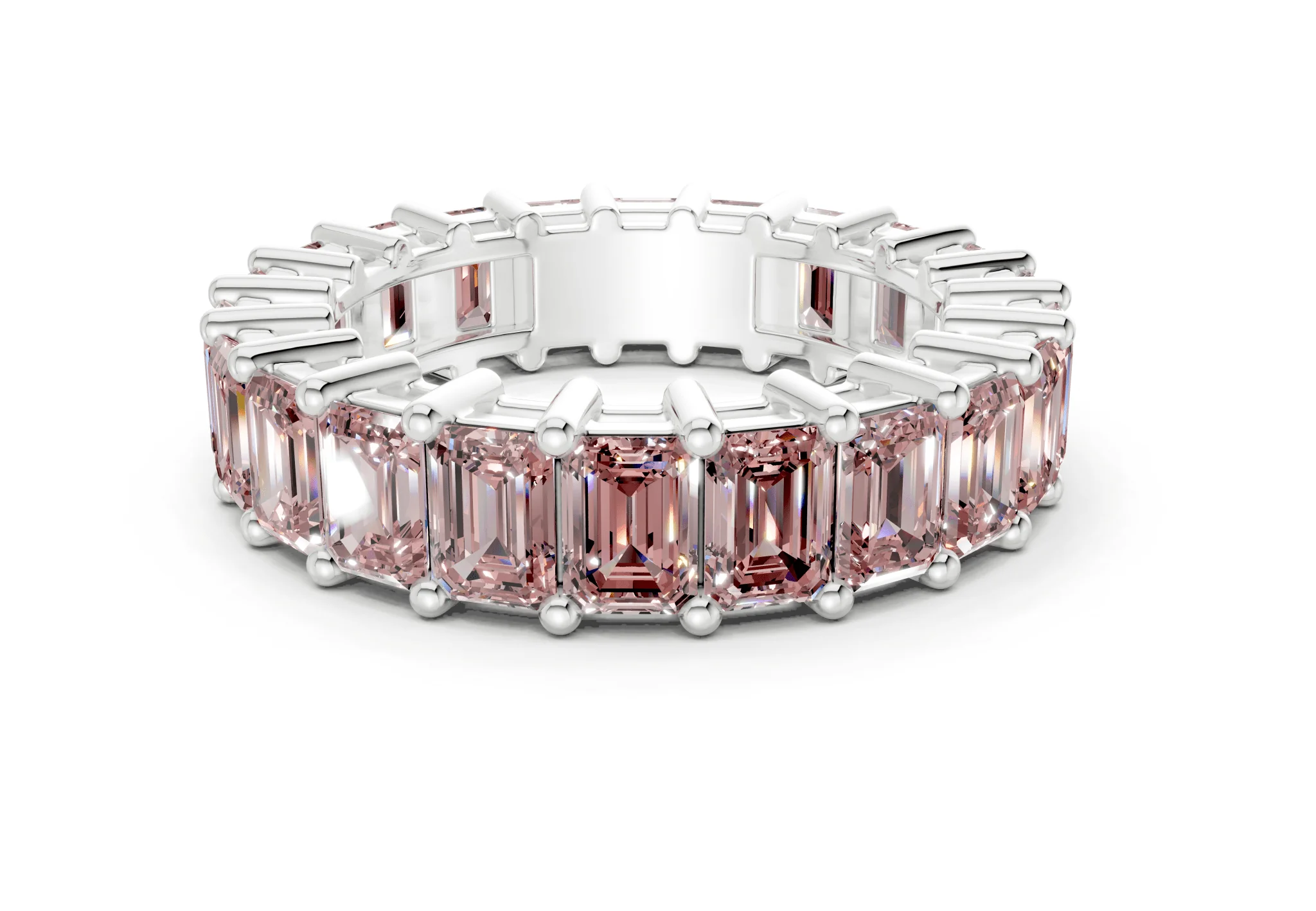 Melrose Emerald Cut Pink Diamond Eternity Band 8½ Carat Total Wt. - Image 9