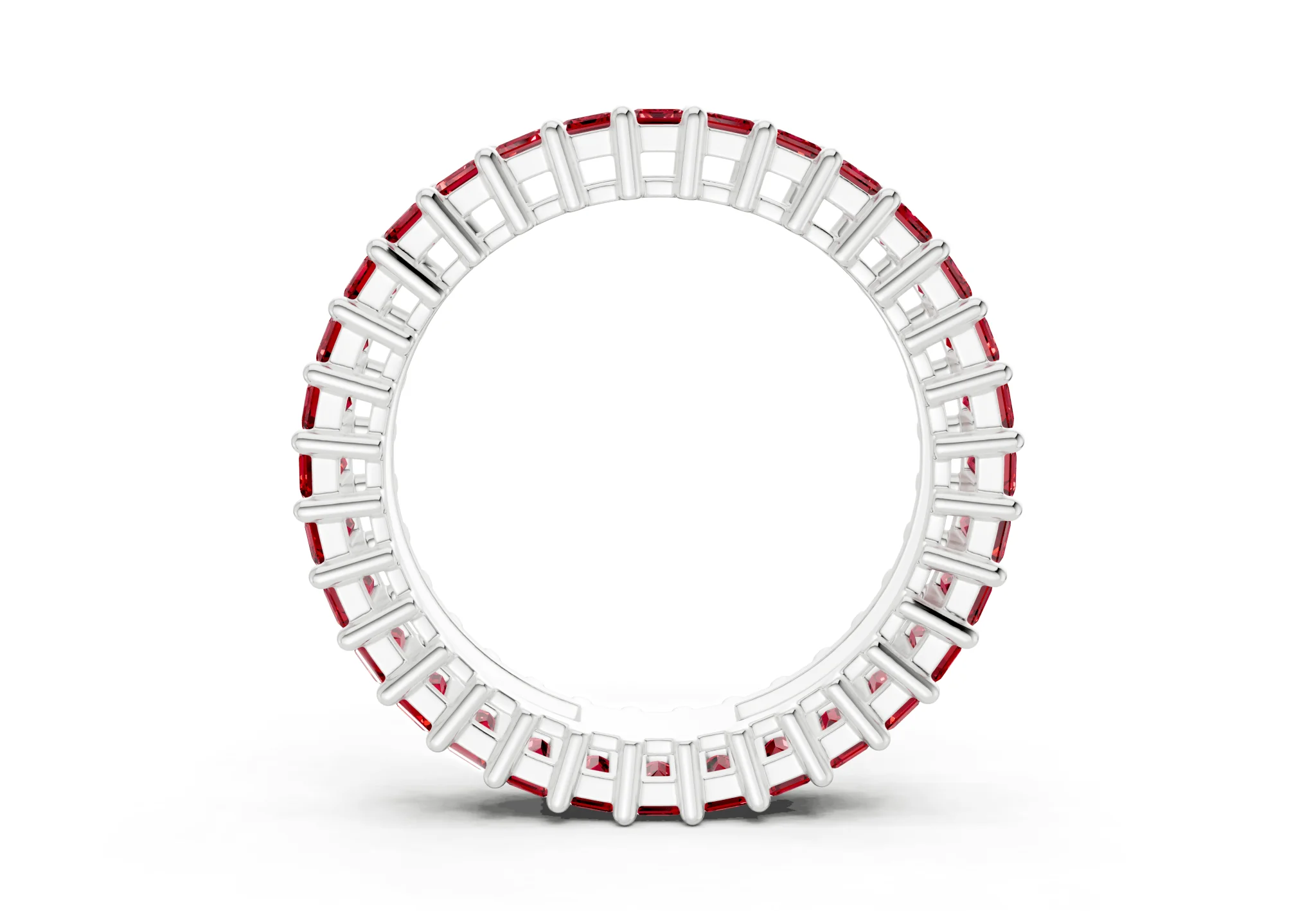 Melrose Emerald Cut Ruby Gemstone Eternity Band 2½ Carat Total Wt. - Image 10