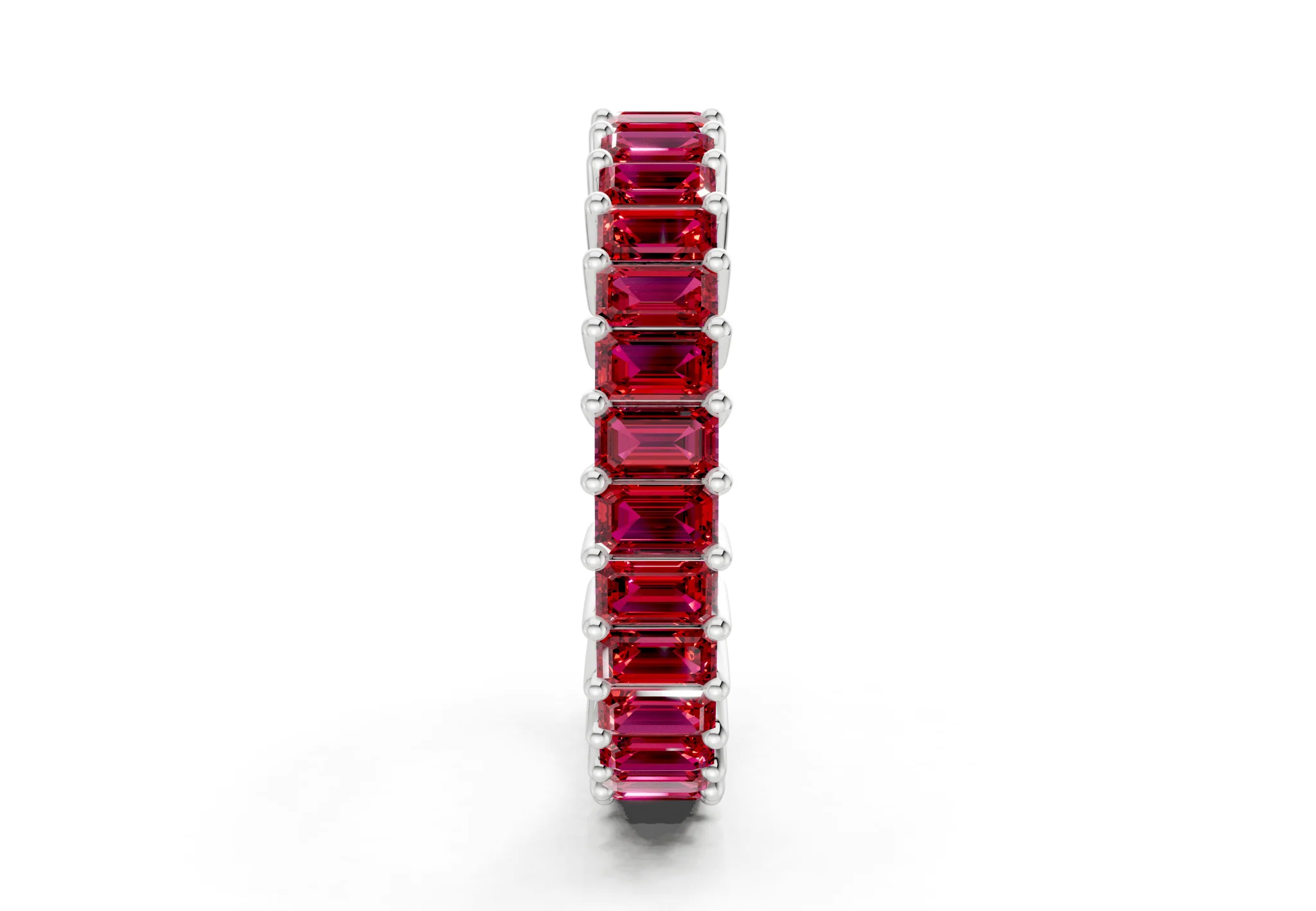 Melrose Emerald Cut Ruby Gemstone Eternity Band 2½ Carat Total Wt. - Image 11