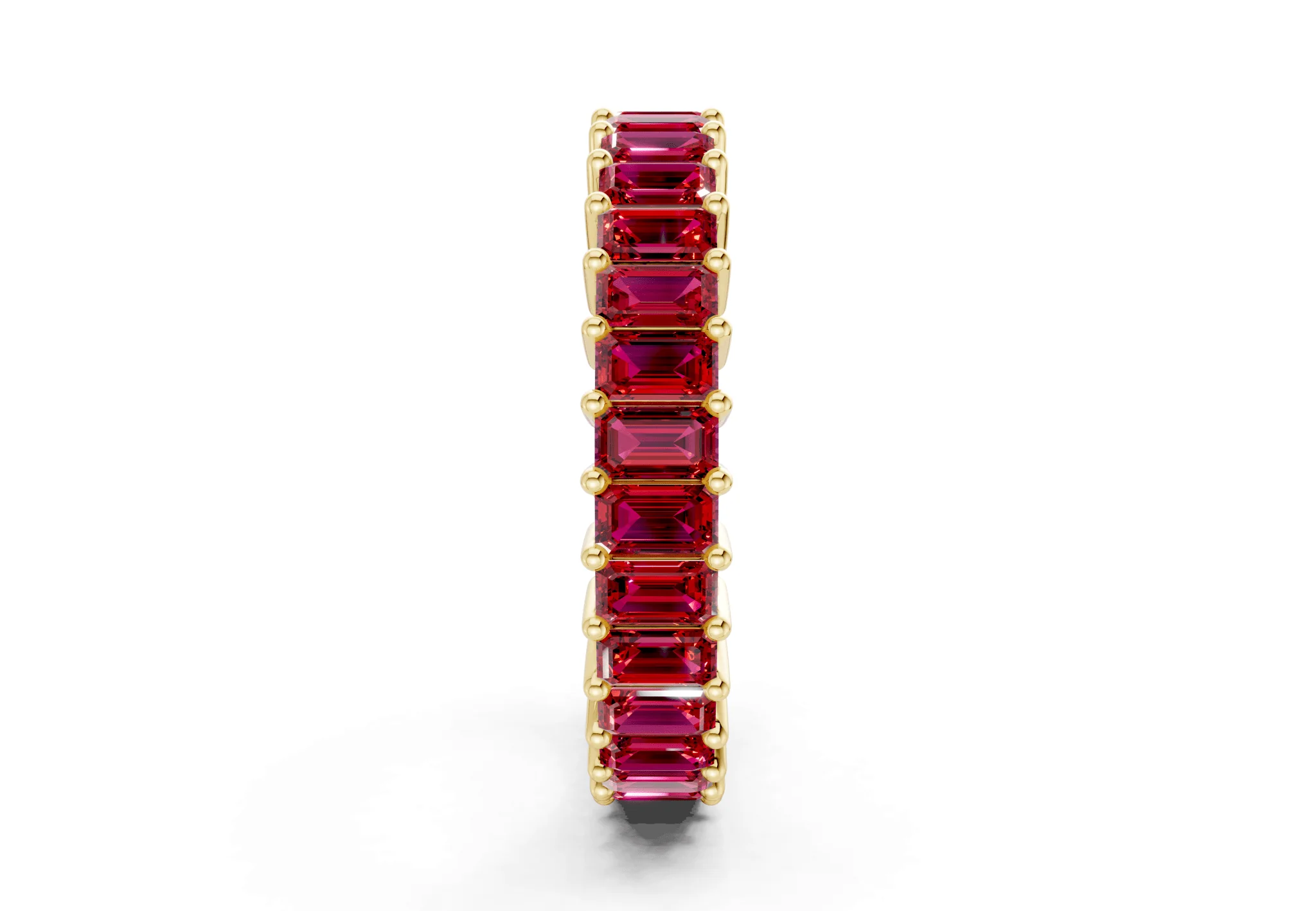 Melrose Emerald Cut Ruby Gemstone Eternity Band 2½ Carat Total Wt. - Image 3