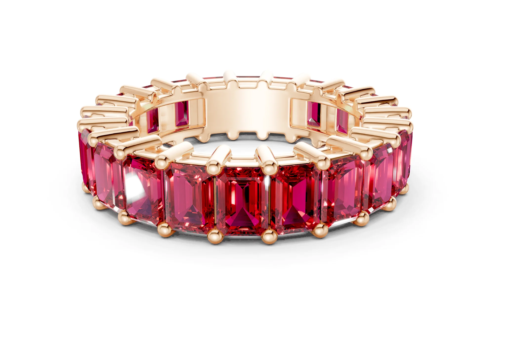 Melrose Emerald Cut Ruby Gemstone Eternity Band 2½ Carat Total Wt. - Image 5