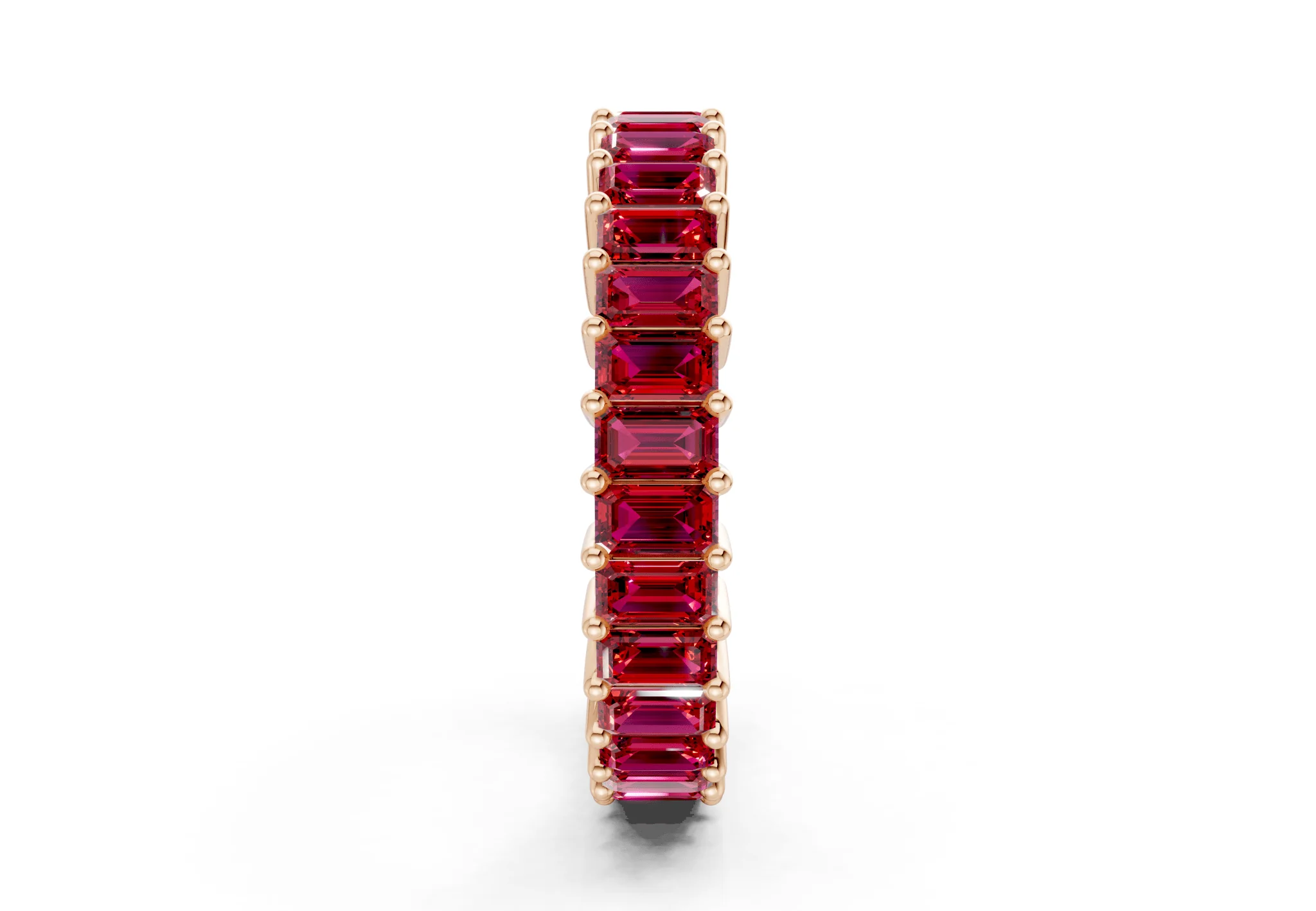Melrose Emerald Cut Ruby Gemstone Eternity Band 2½ Carat Total Wt. - Image 7