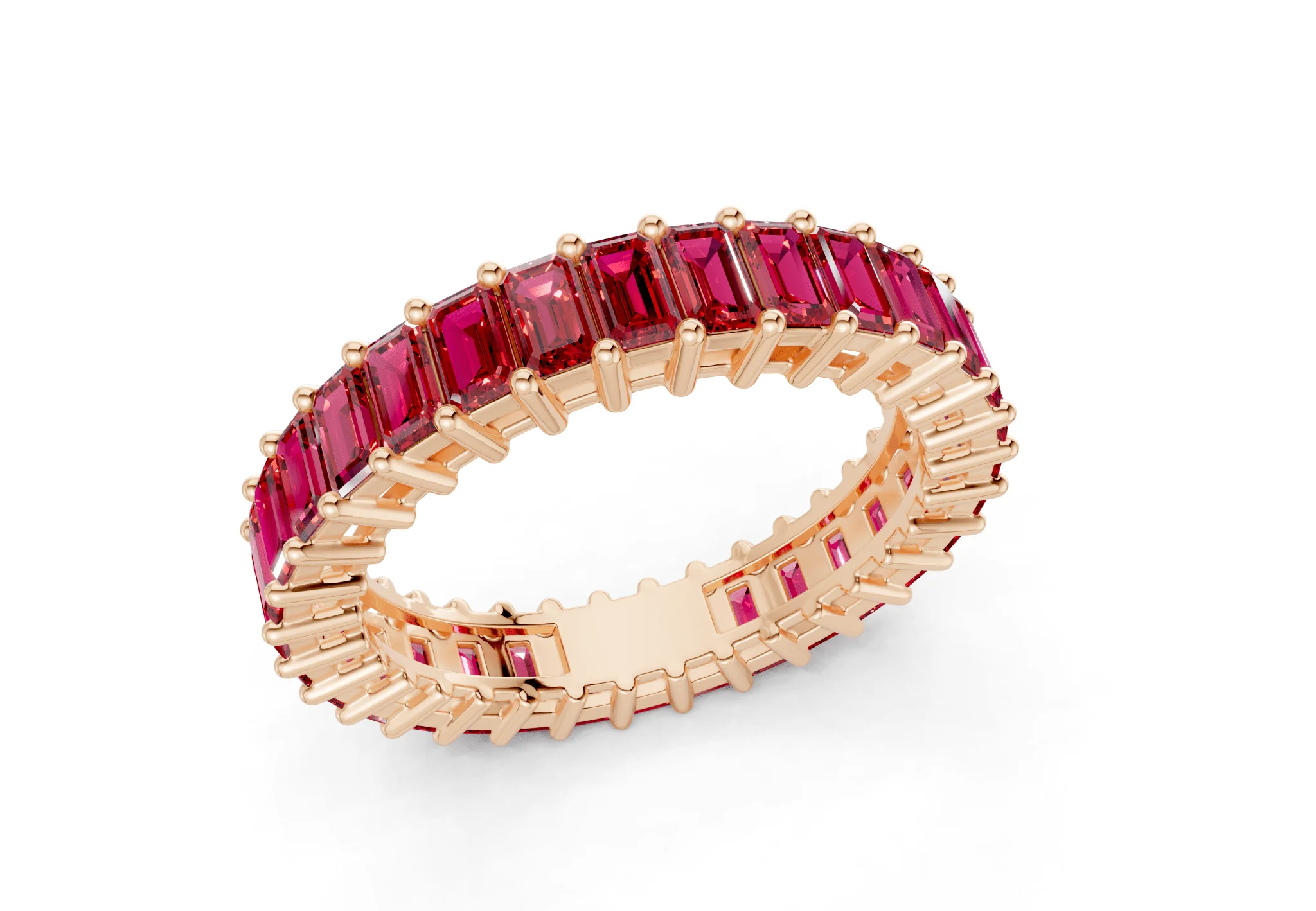 Melrose Emerald Cut Ruby Gemstone Eternity Band 2½ Carat Total Wt. - Image 8
