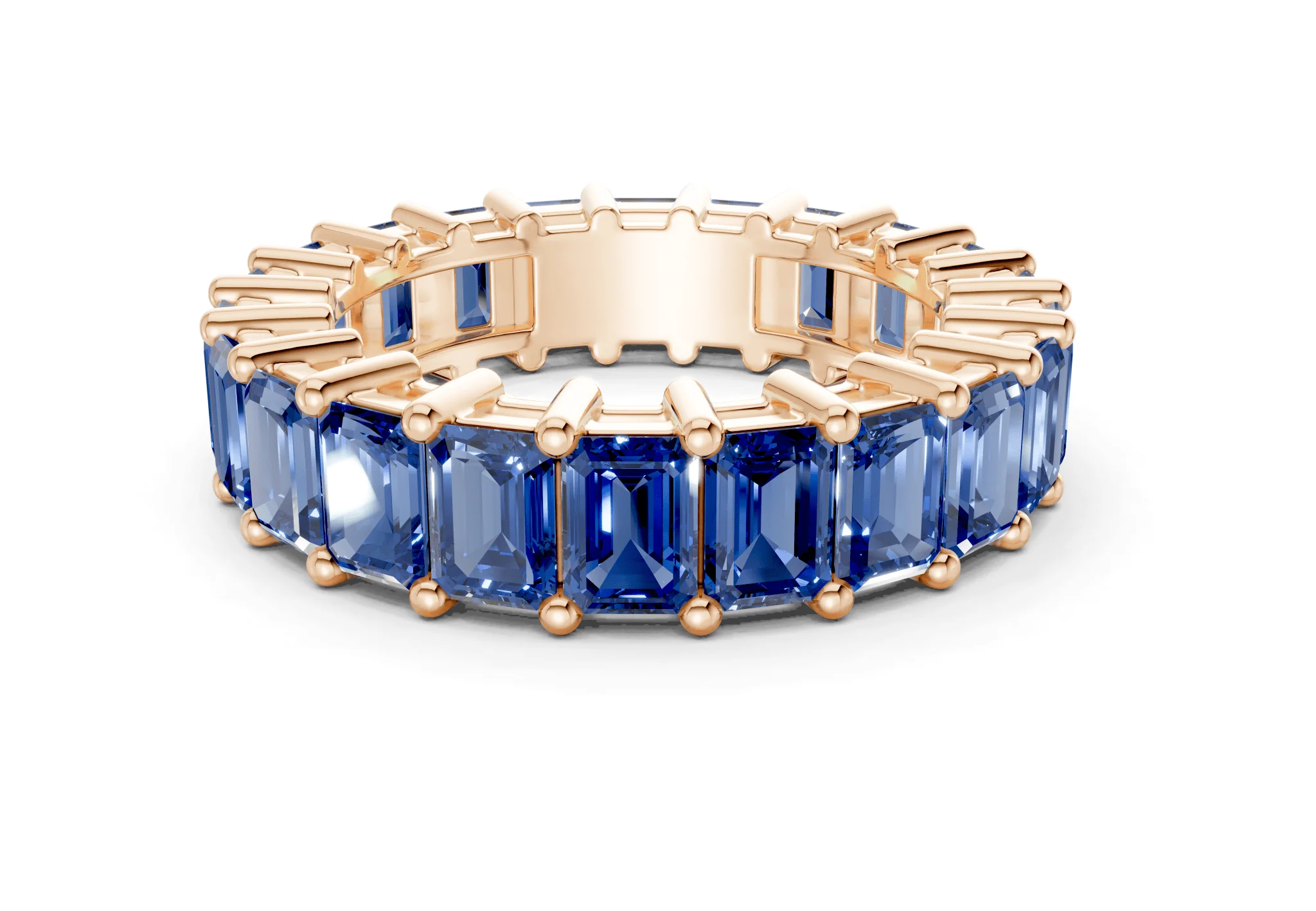 Melrose Emerald Cut Sapphire Gemstone Eternity Band 2½ Carat Total Wt. - Image 5