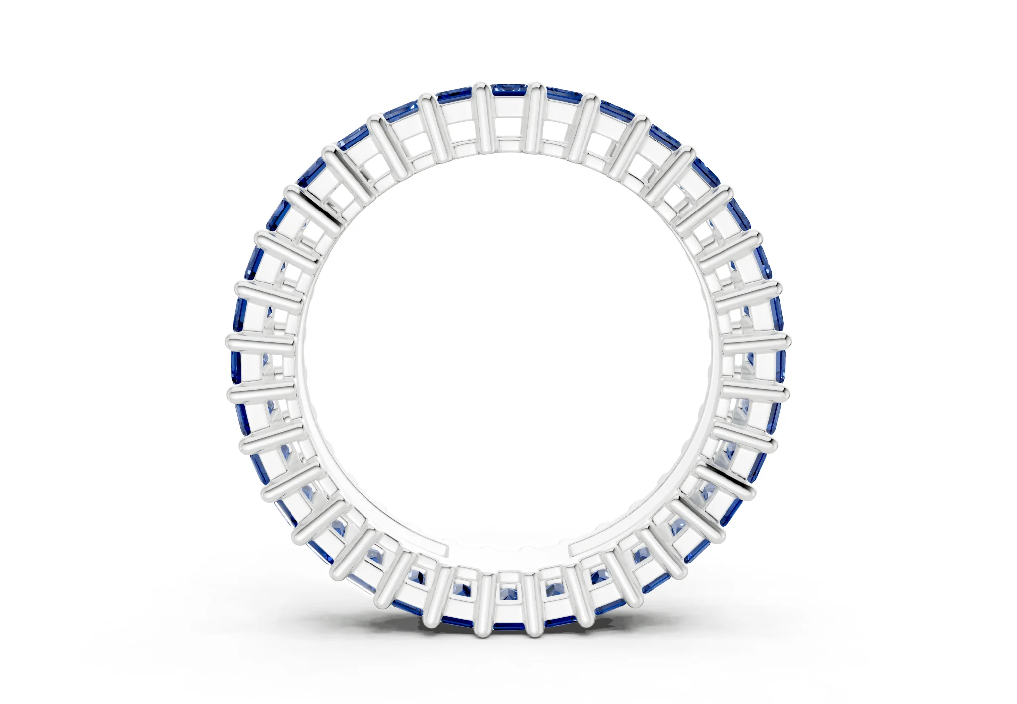 Melrose Emerald Cut Sapphire Gemstone Eternity Band 6 Carat Total Wt. - Image 10