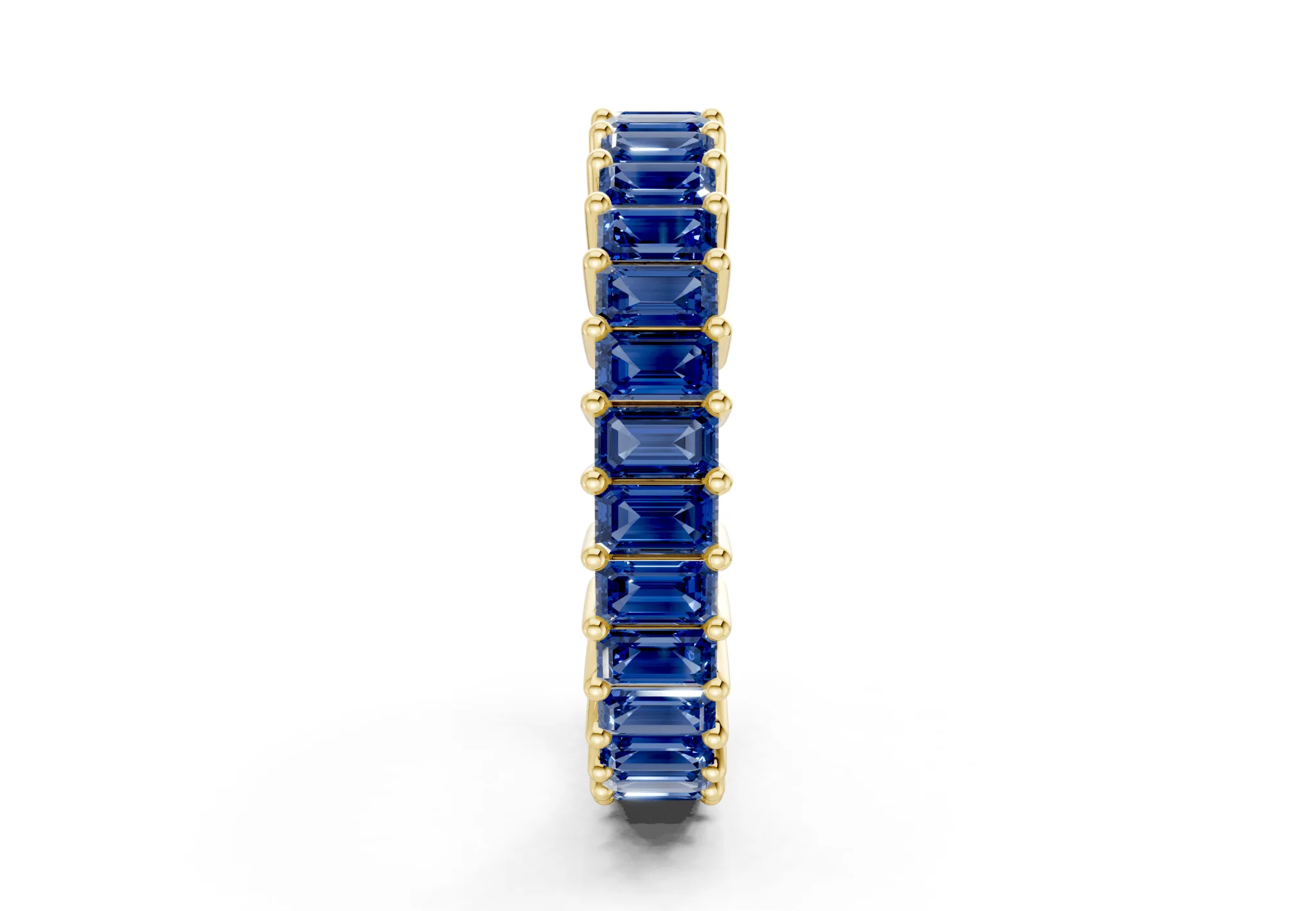 Melrose Emerald Cut Sapphire Gemstone Eternity Band 6 Carat Total Wt. - Image 3