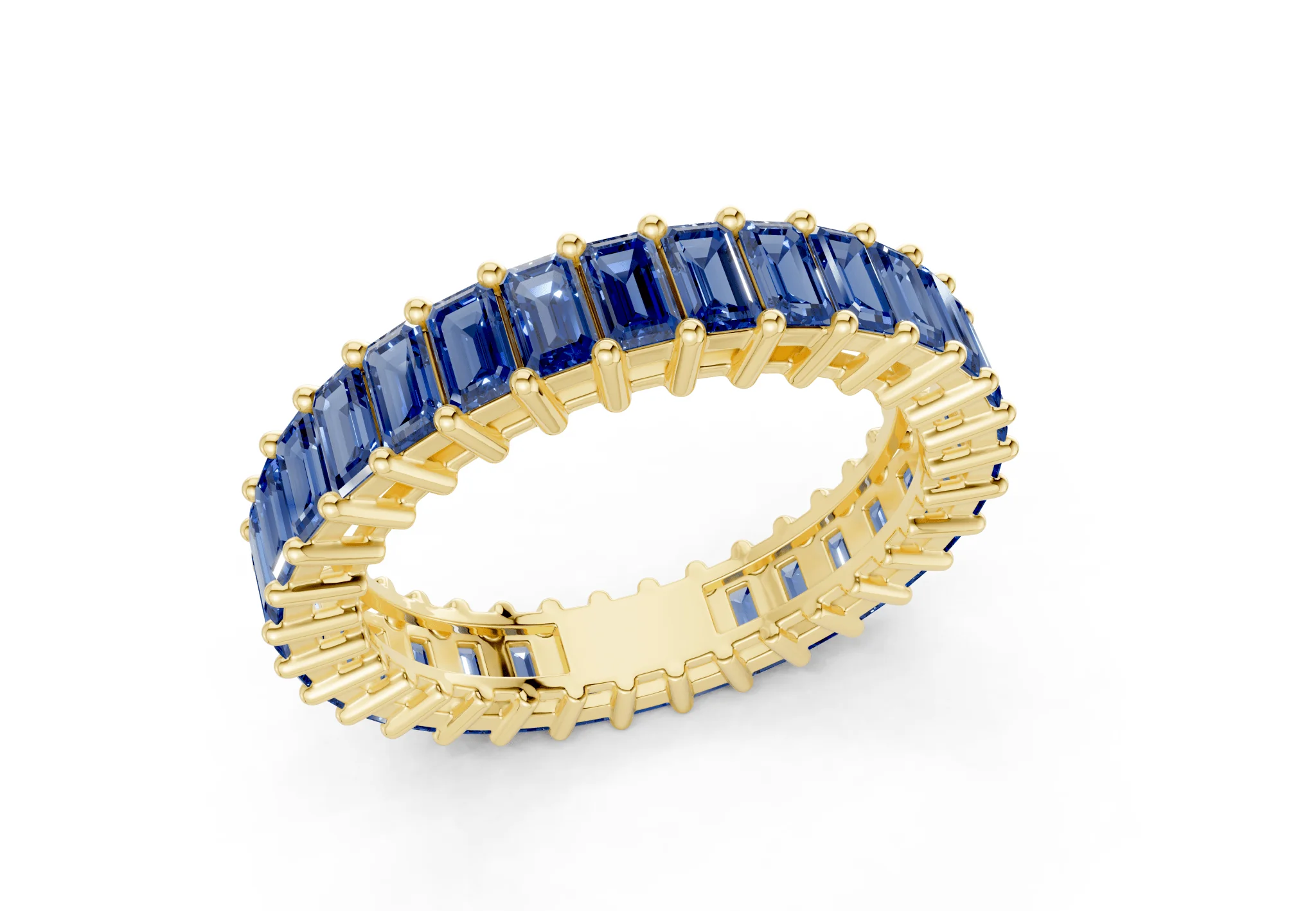 Melrose Emerald Cut Sapphire Gemstone Eternity Band 8½ Carat Total Wt. - Image 4