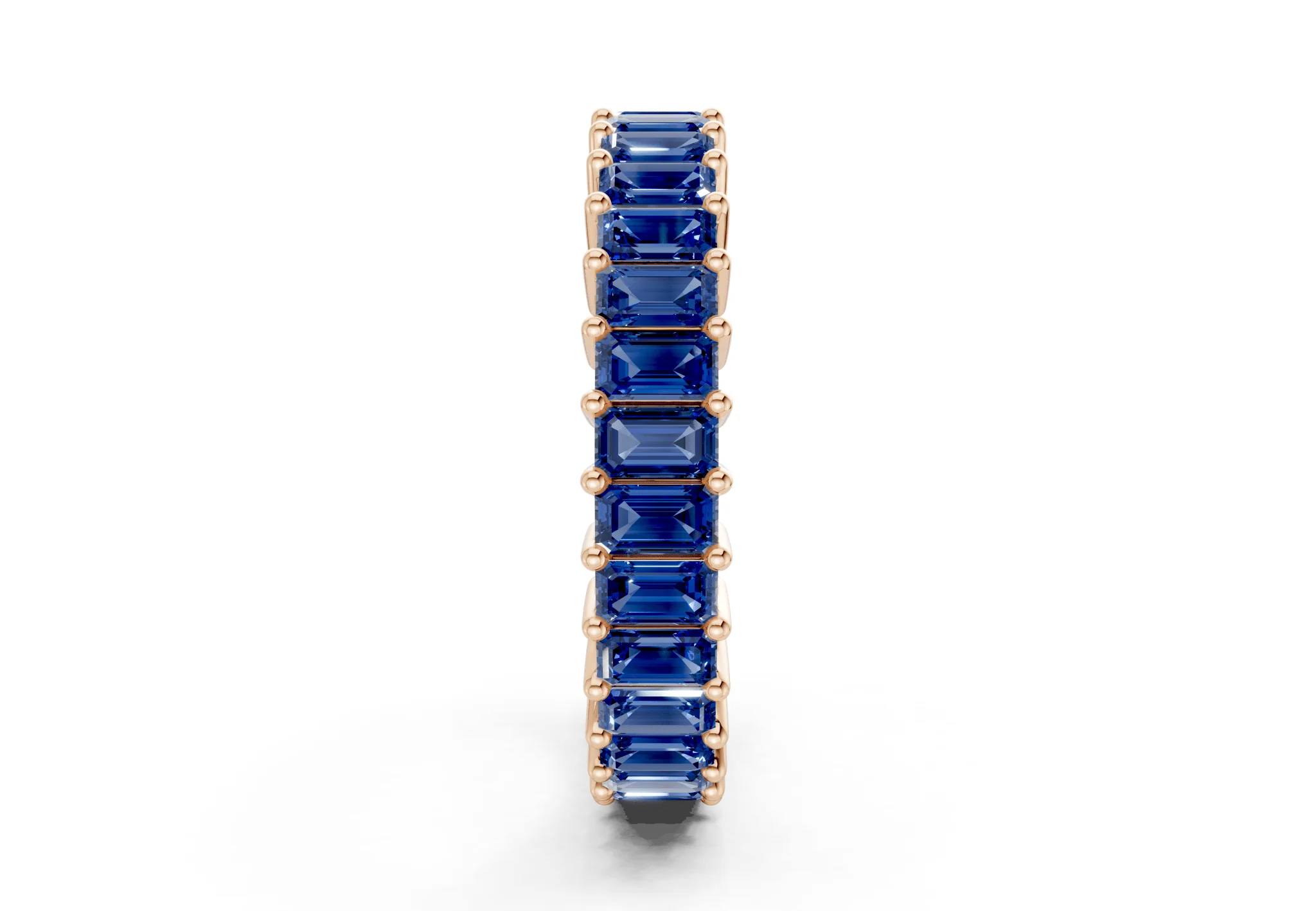 Melrose Emerald Cut Sapphire Gemstone Eternity Band 8½ Carat Total Wt. - Image 7