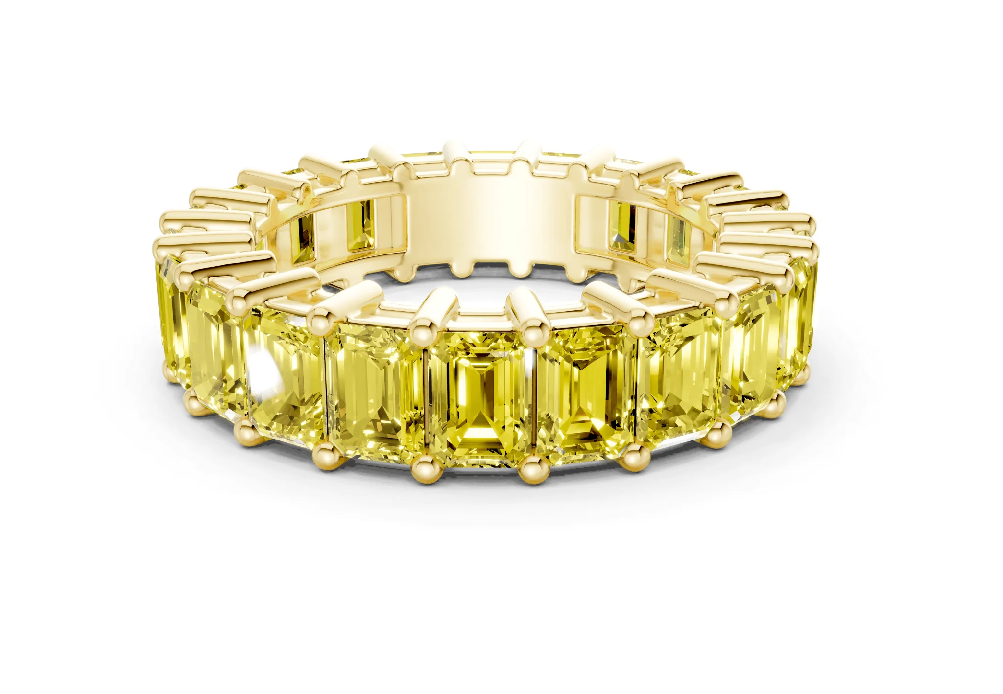 Melrose Emerald Cut Yellow Diamond Eternity Band 2½ Carat Total Wt.