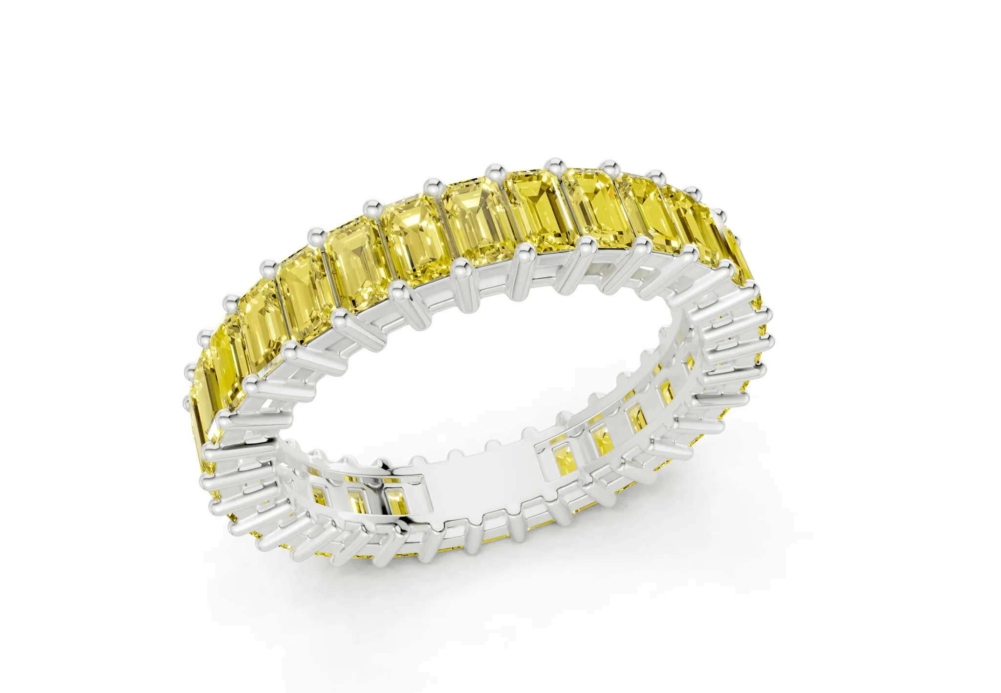 Melrose Emerald Cut Yellow Diamond Eternity Band 2½ Carat Total Wt. - Image 12