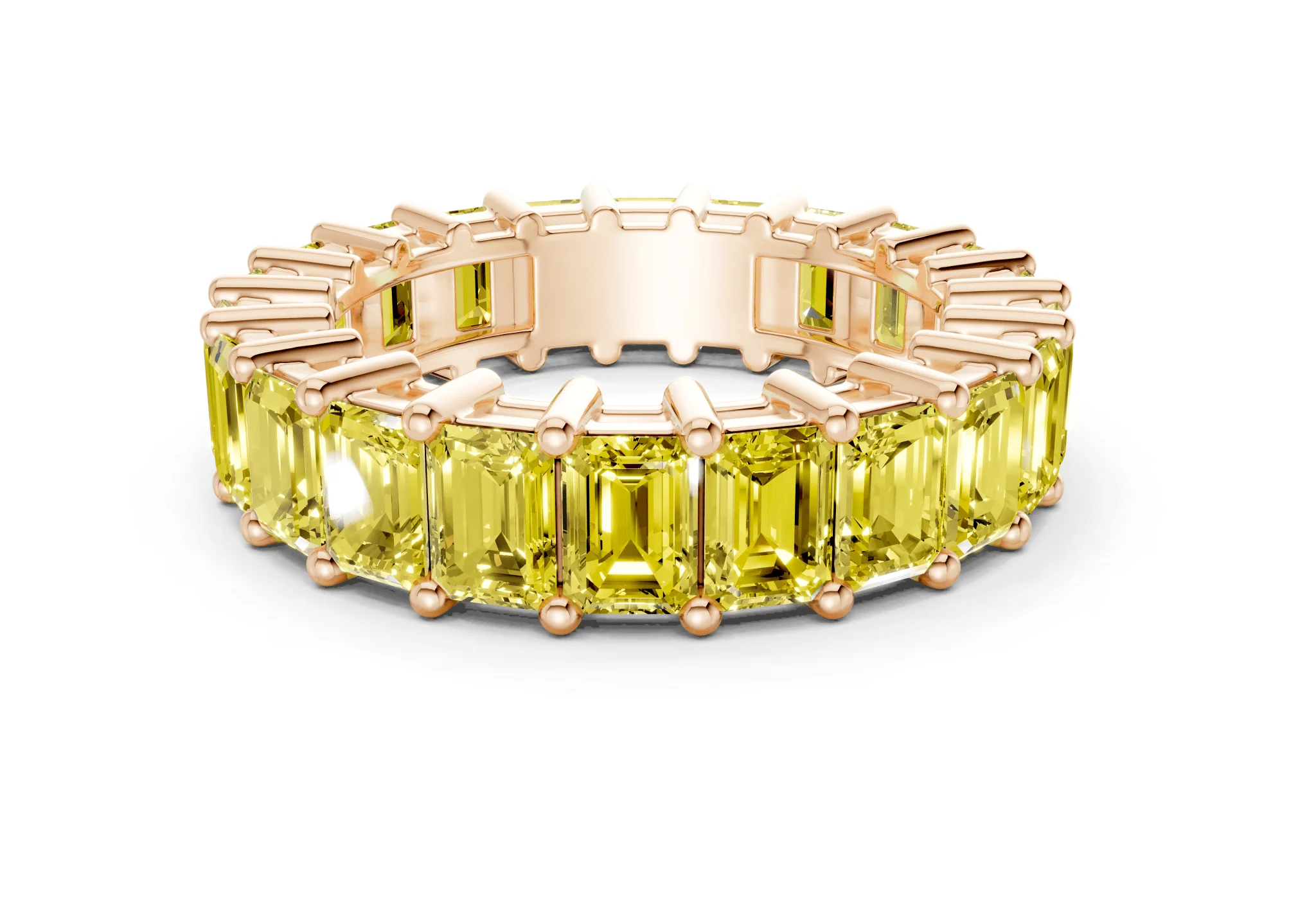 Melrose Emerald Cut Yellow Diamond Eternity Band 6 Carat Total Wt. - Image 5