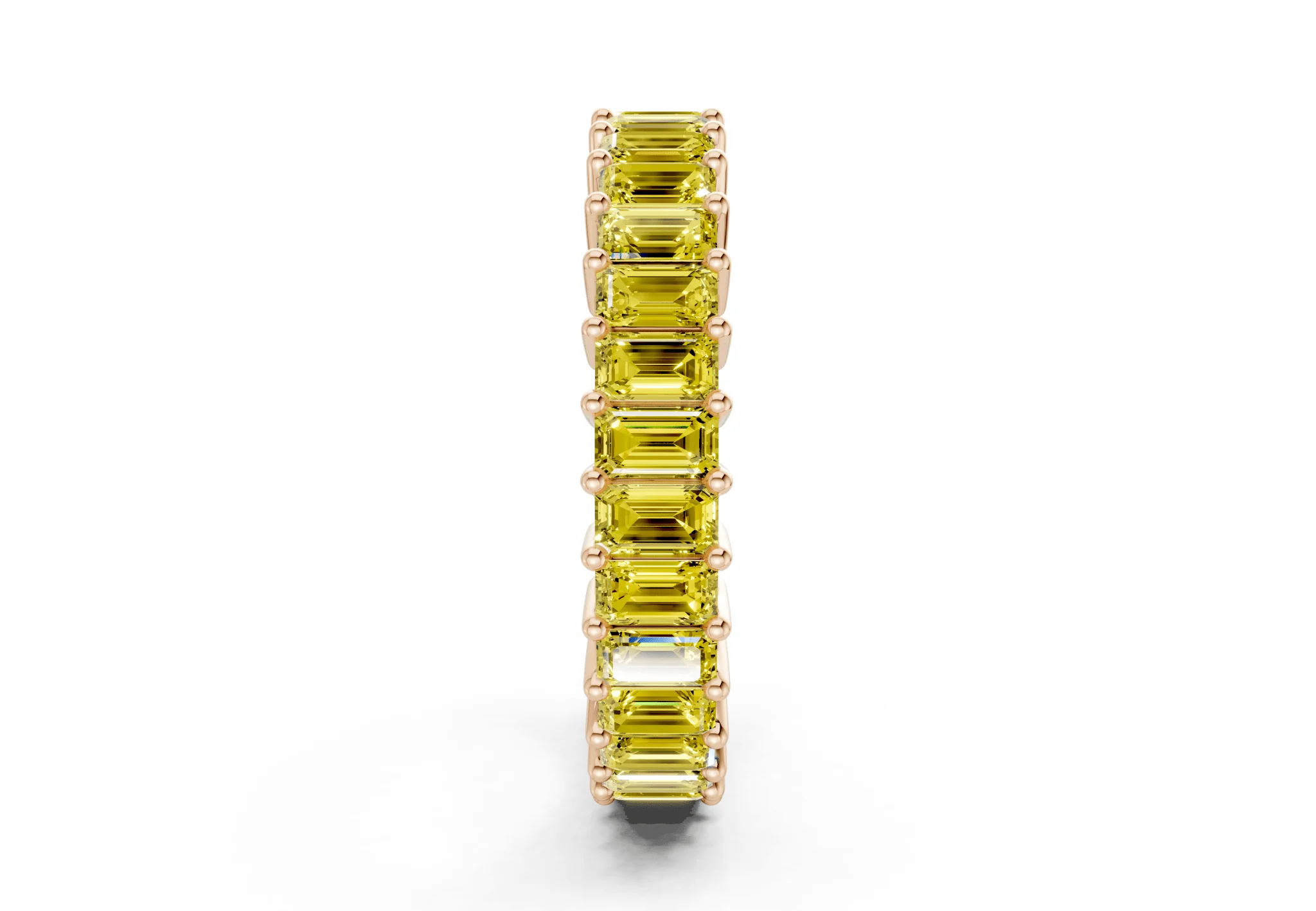 Melrose Emerald Cut Yellow Diamond Eternity Band 6 Carat Total Wt. - Image 7