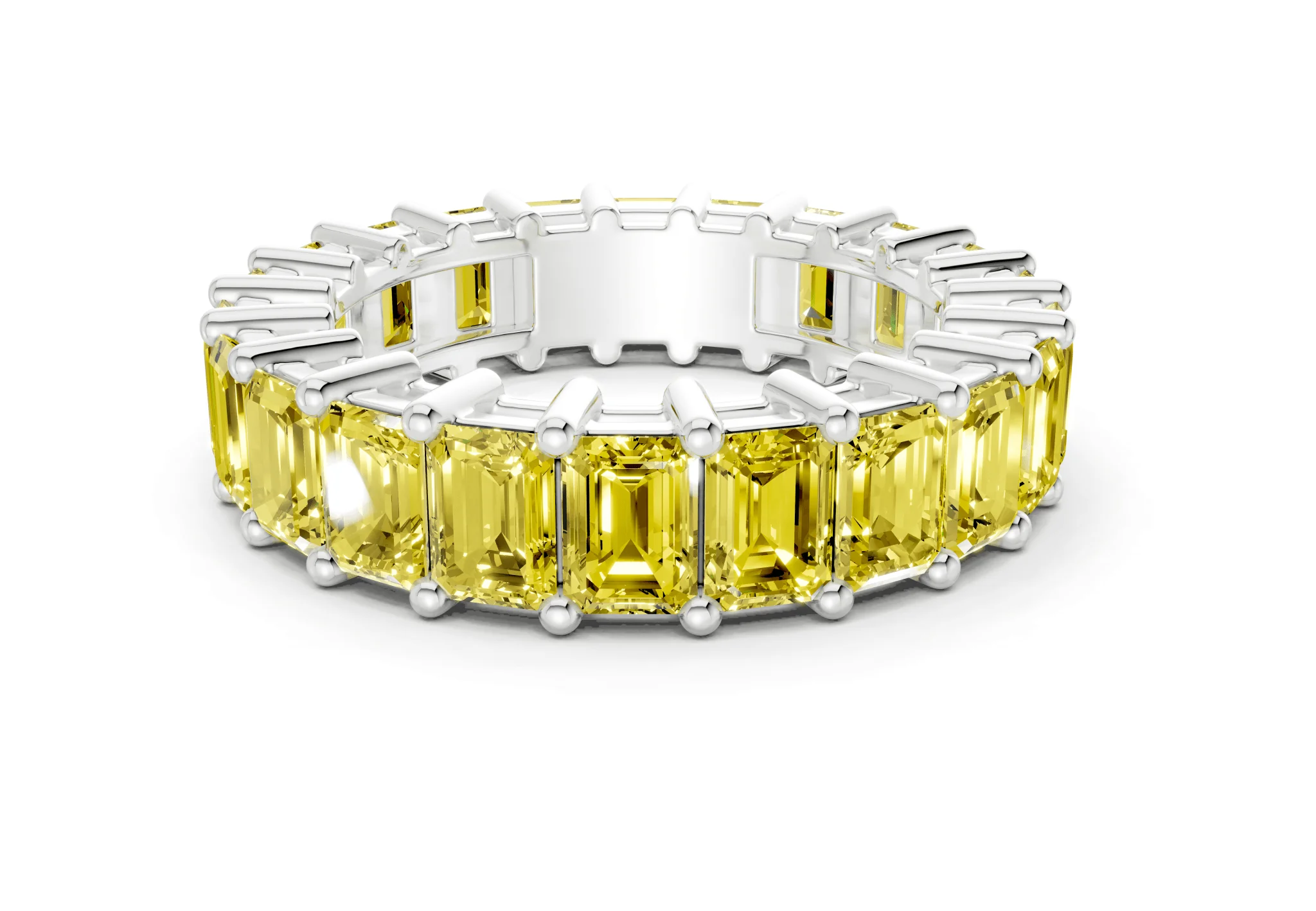 Melrose Emerald Cut Yellow Diamond Eternity Band 6 Carat Total Wt. - Image 9