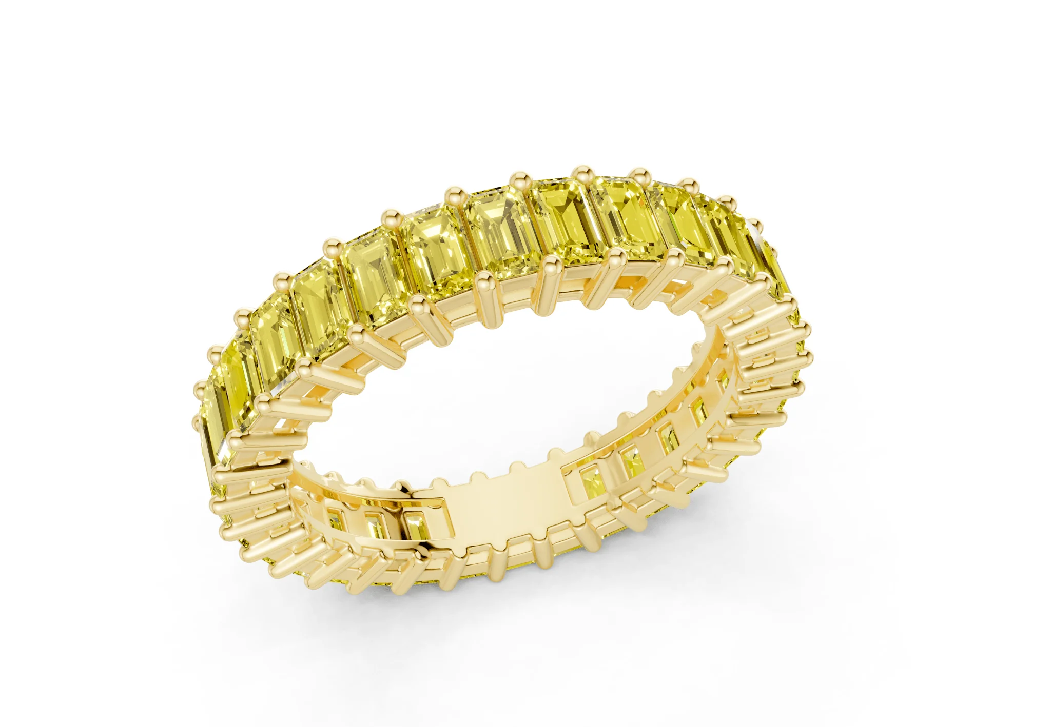 Melrose Emerald Cut Yellow Diamond Eternity Band 8½ Carat Total Wt. - Image 4