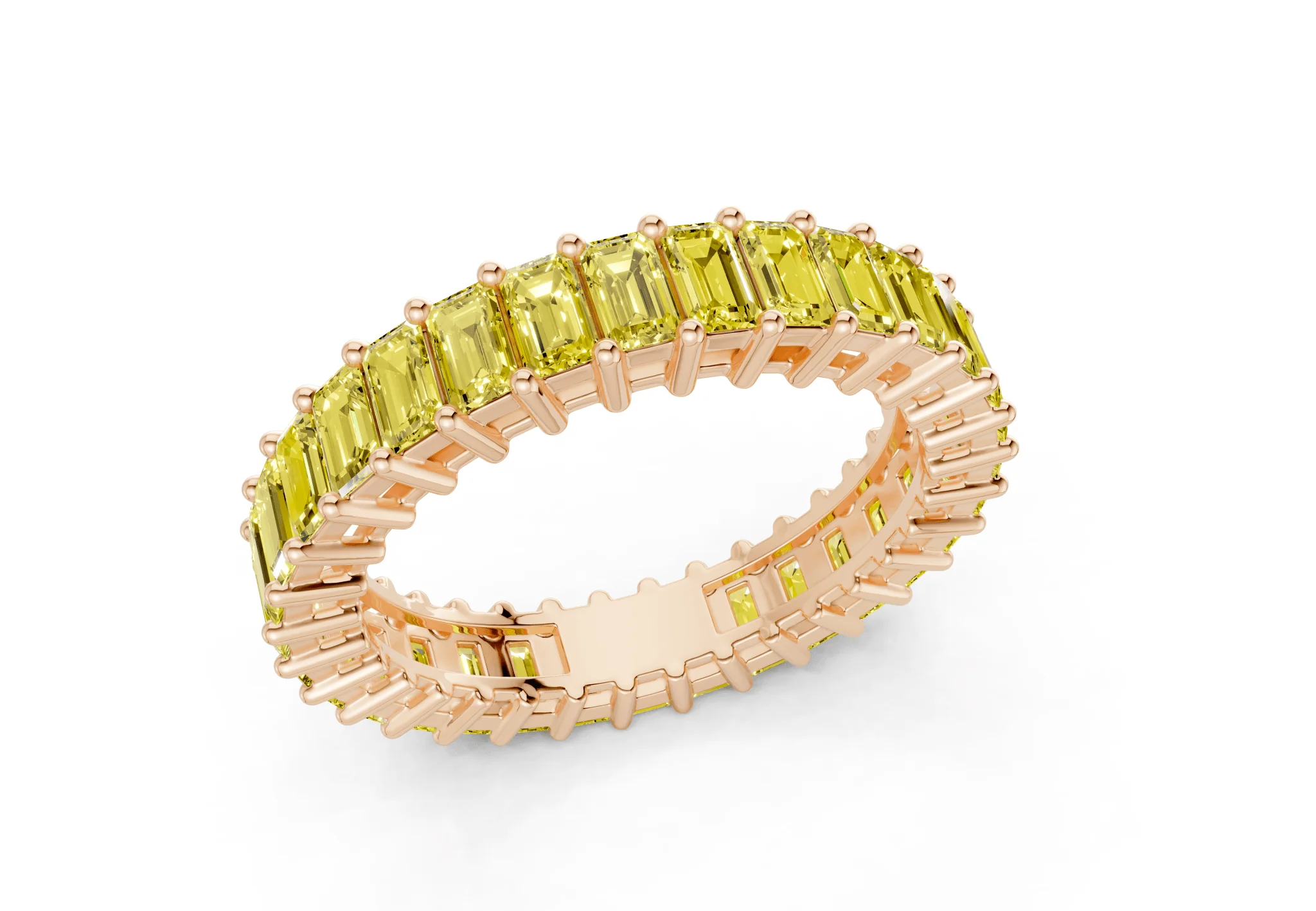 Melrose Emerald Cut Yellow Diamond Eternity Band 8½ Carat Total Wt. - Image 8