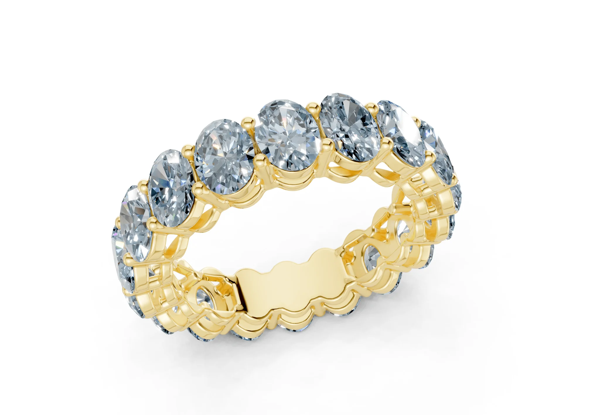Melrose Oval Cut Blue Diamond Eternity Band 6½ Carat Total Wt. - Image 4