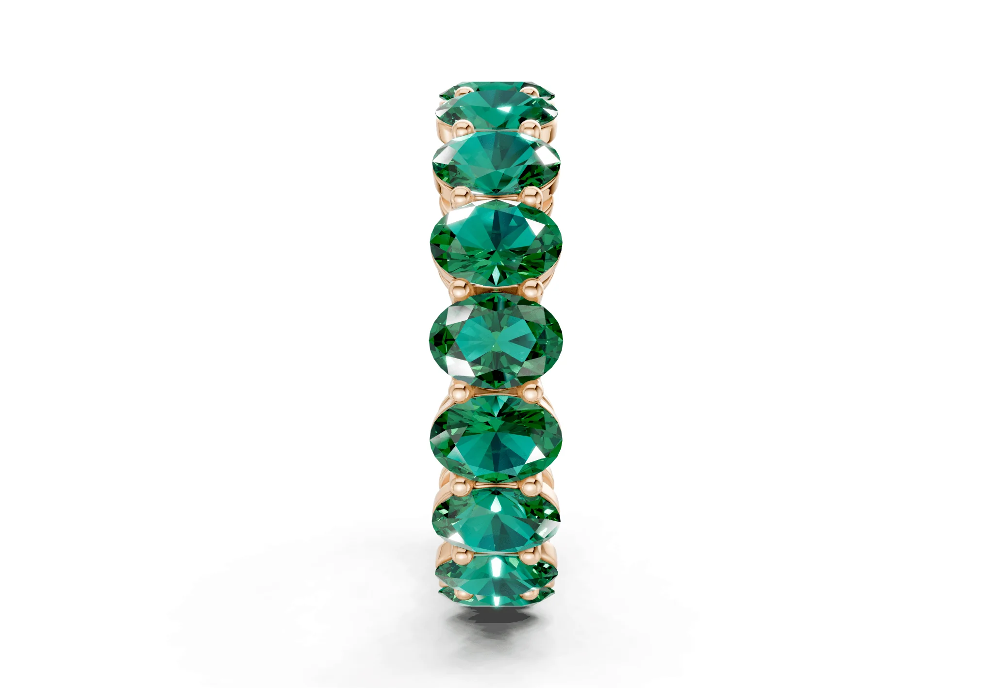 Melrose Oval Cut Emerald Gemstone Eternity Band 2½ Carat Total Wt. - Image 7