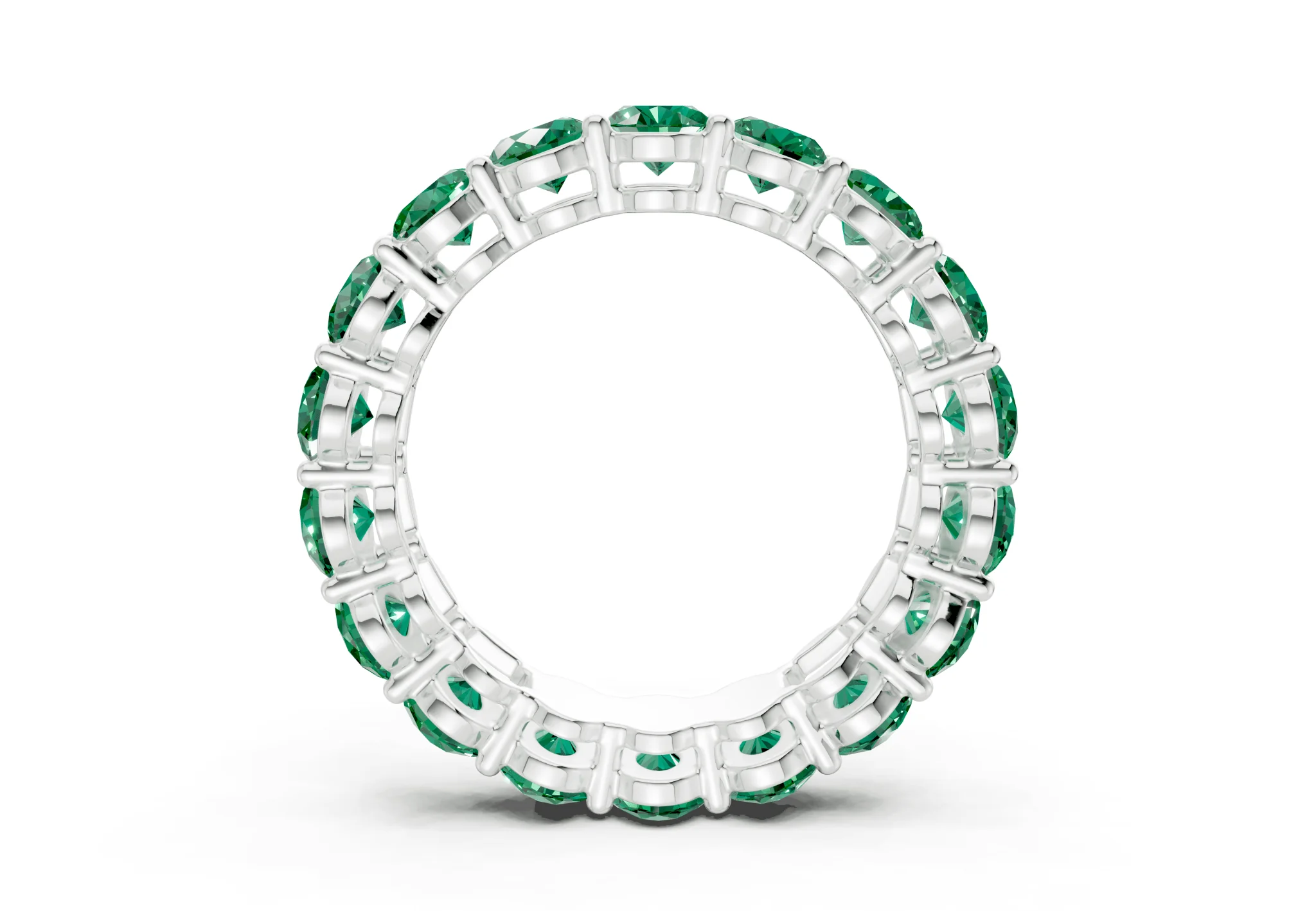 Melrose Oval Cut Emerald Gemstone Eternity Band 5½ Carat Total Wt. - Image 10