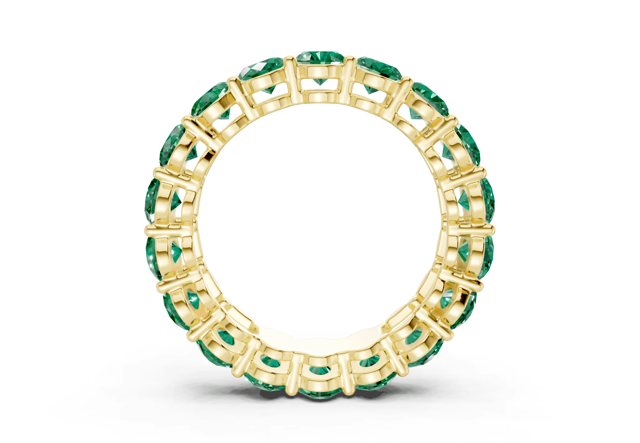 Melrose Oval Cut Emerald Gemstone Eternity Band 5½ Carat Total Wt. - Image 2