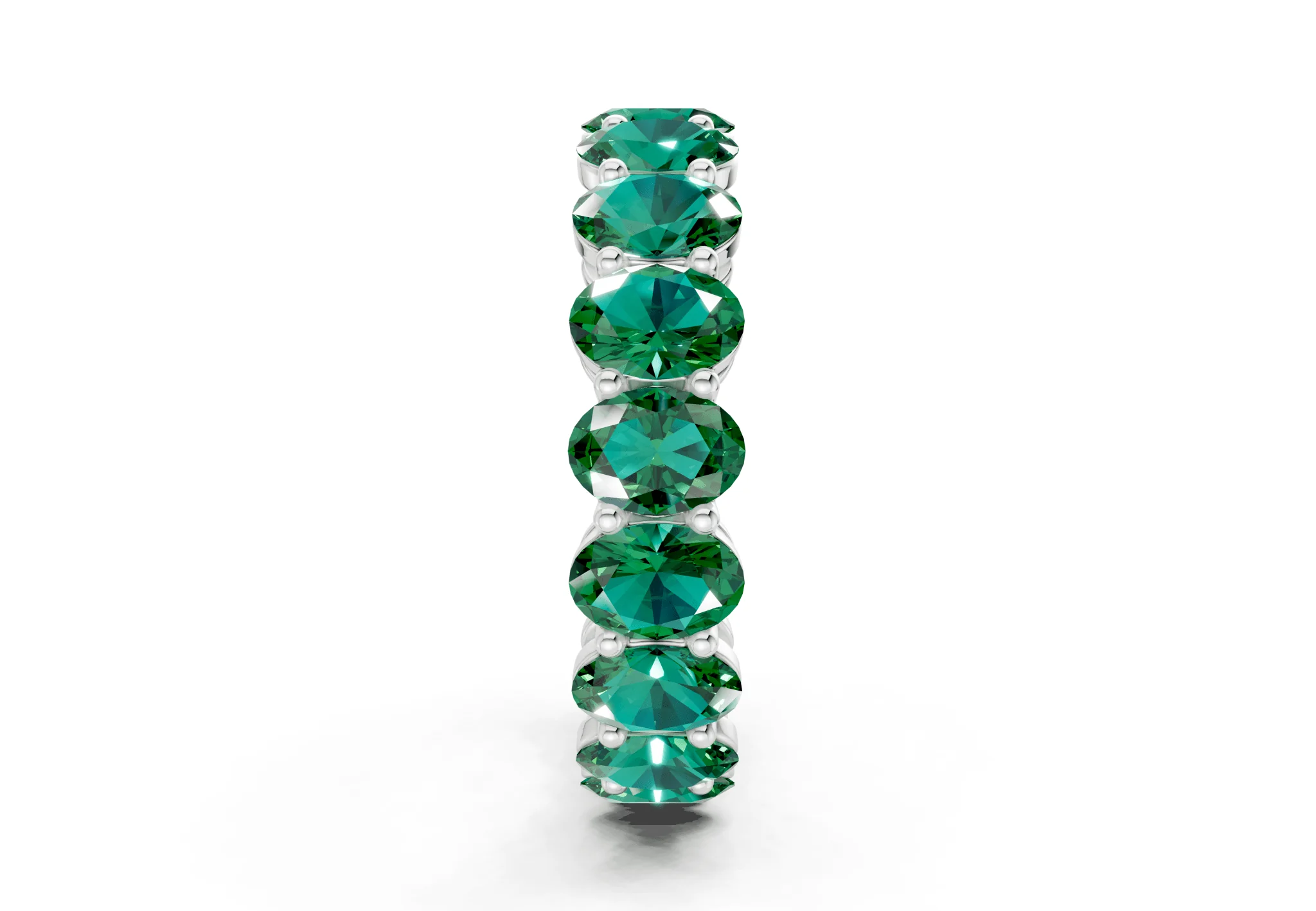 Melrose Oval Cut Emerald Gemstone Eternity Band 6½ Carat Total Wt. - Image 11