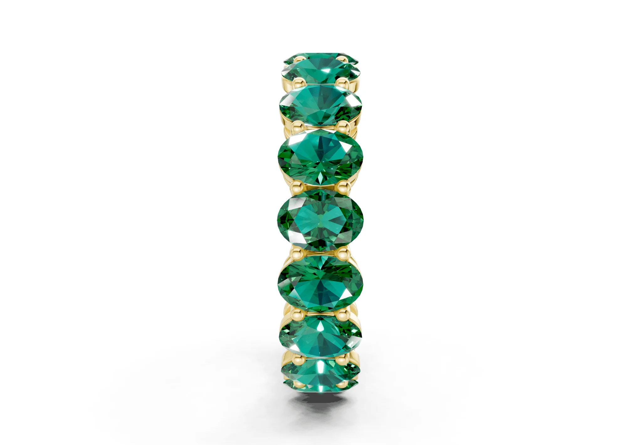 Melrose Oval Cut Emerald Gemstone Eternity Band 6½ Carat Total Wt. - Image 3