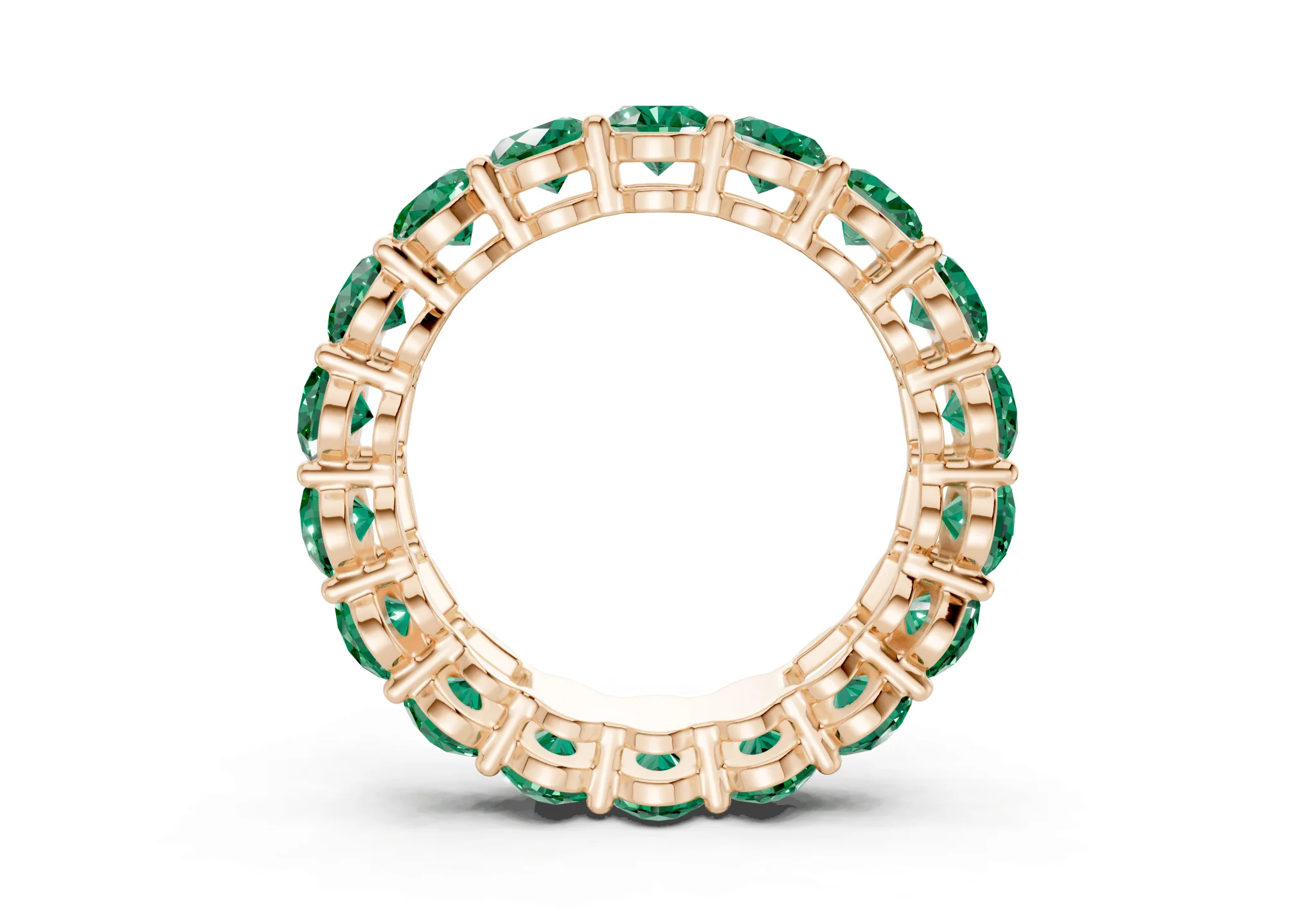 Melrose Oval Cut Emerald Gemstone Eternity Band 6½ Carat Total Wt. - Image 6