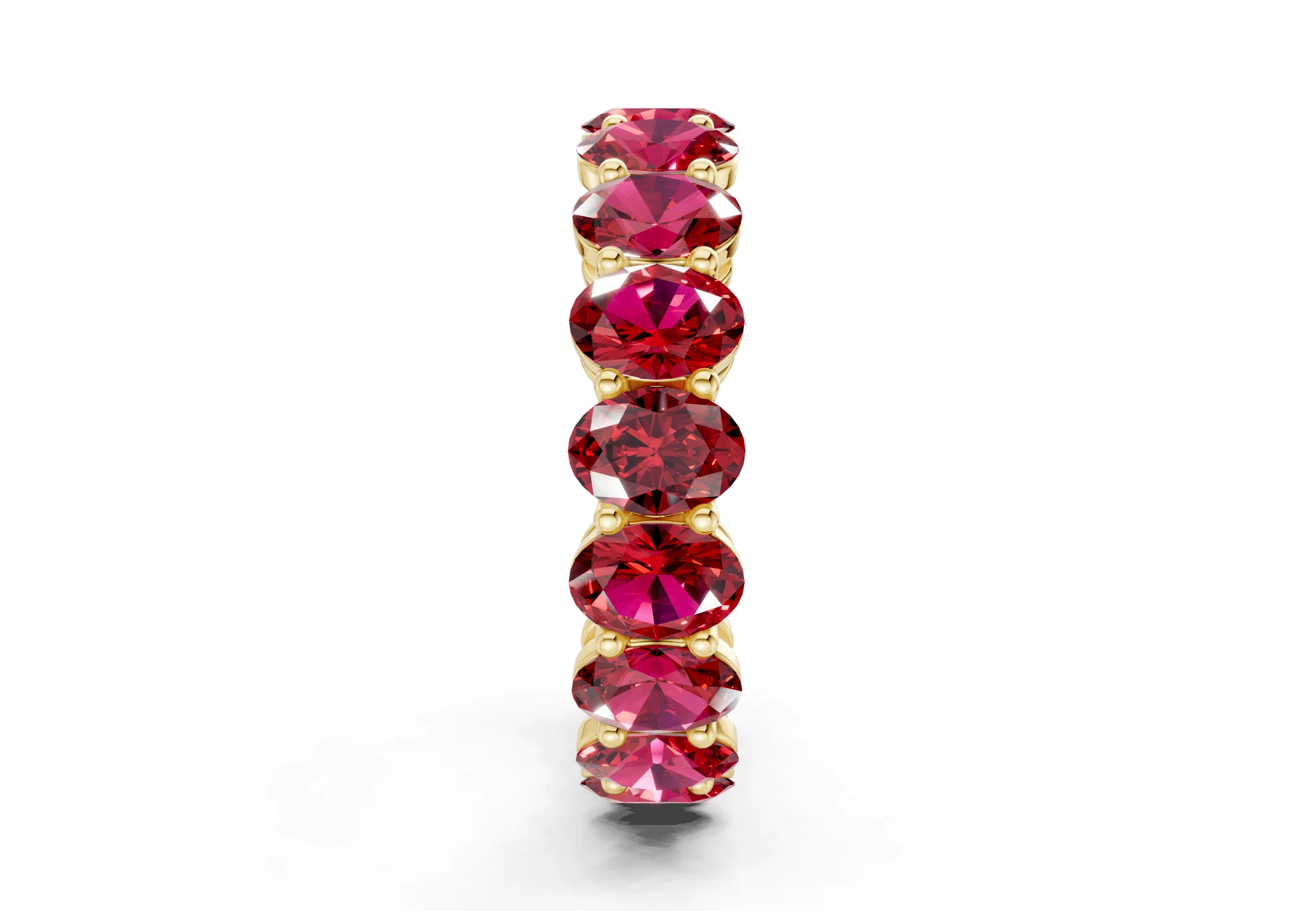 Melrose Oval Cut Ruby Gemstone Eternity Band 2½ Carat Total Wt. - Image 3