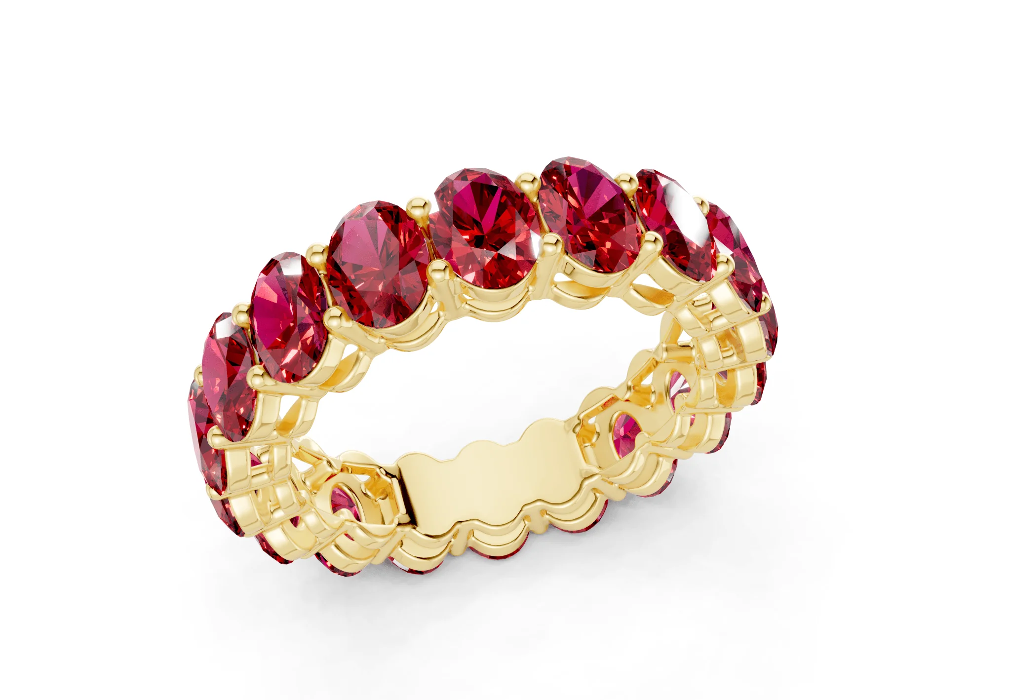 Melrose Oval Cut Ruby Gemstone Eternity Band 2½ Carat Total Wt. - Image 4