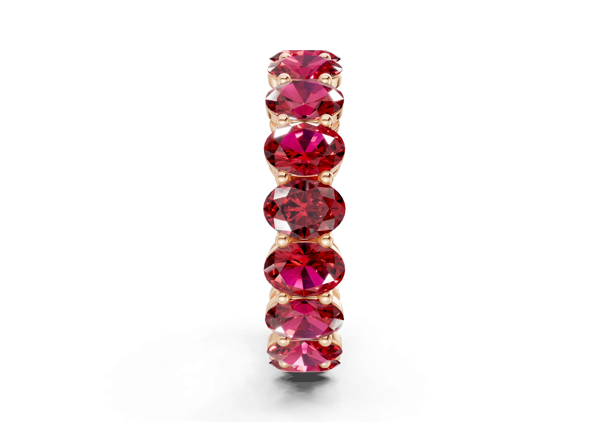 Melrose Oval Cut Ruby Gemstone Eternity Band 2½ Carat Total Wt. - Image 7