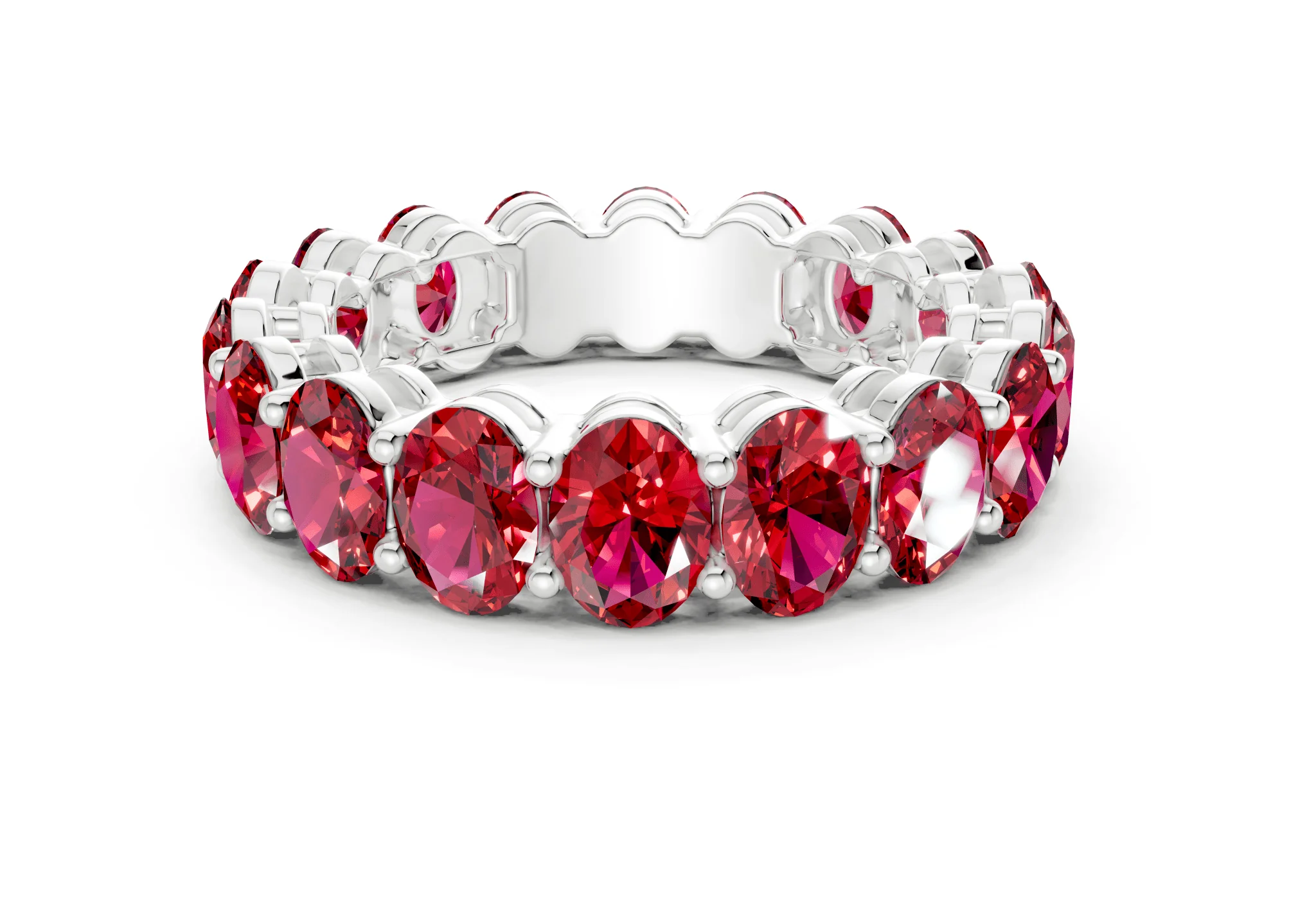 Melrose Oval Cut Ruby Gemstone Eternity Band 2½ Carat Total Wt. - Image 9
