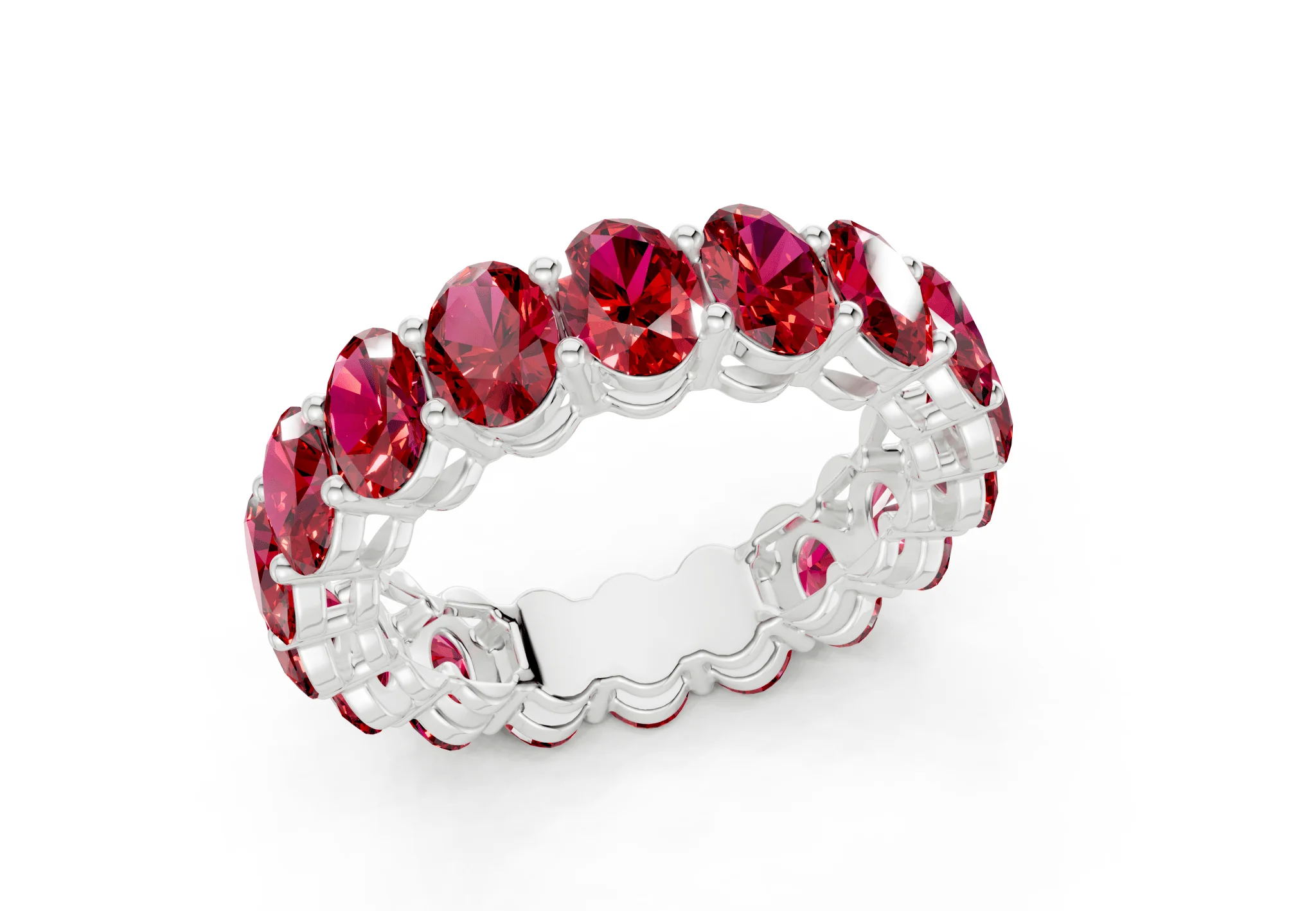 Melrose Oval Cut Ruby Gemstone Eternity Band 6½ Carat Total Wt. - Image 12