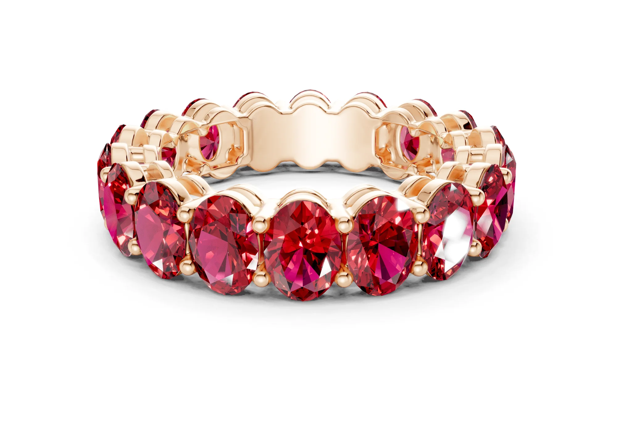 Melrose Oval Cut Ruby Gemstone Eternity Band 6½ Carat Total Wt. - Image 5