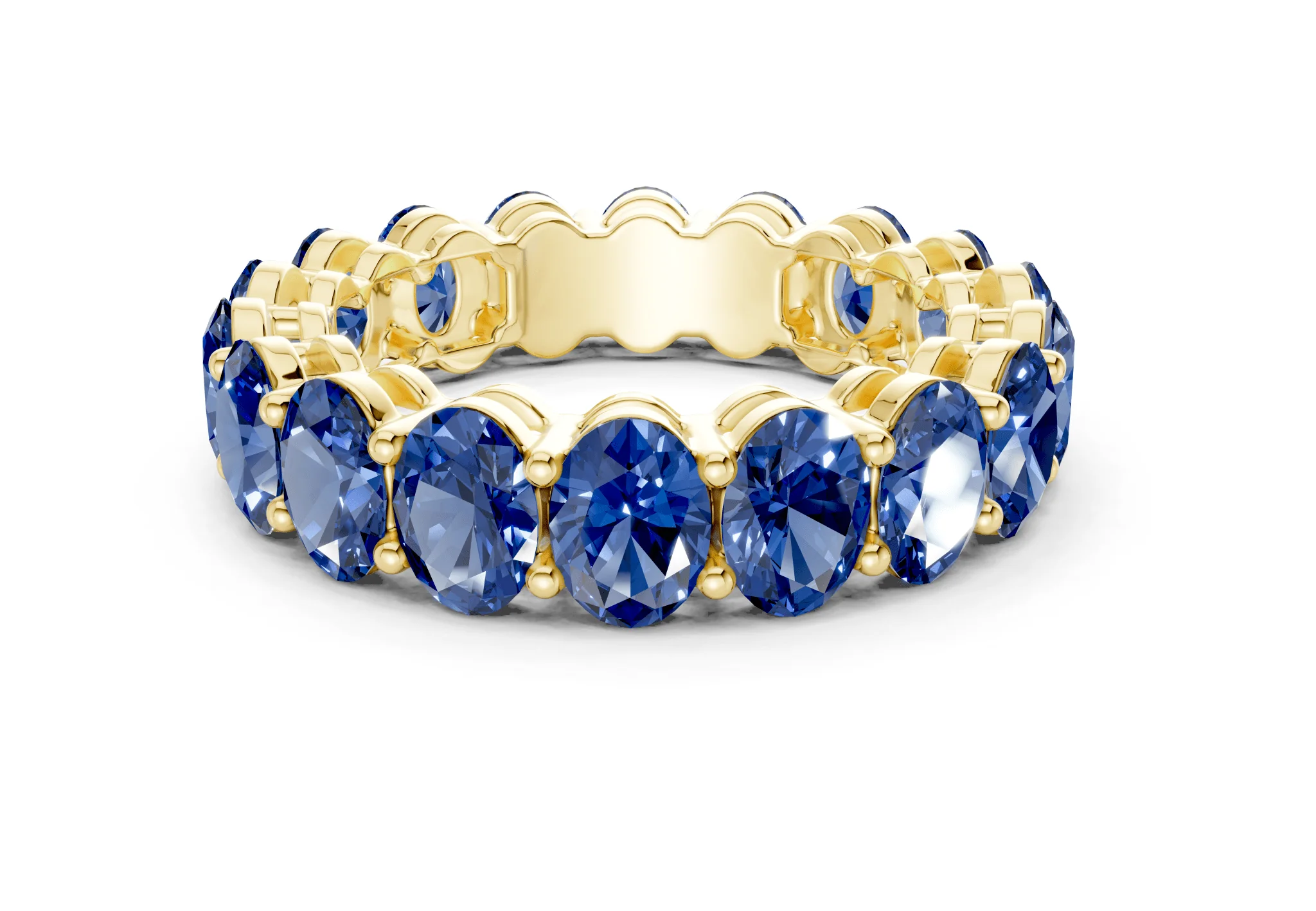 Melrose Oval Cut Sapphire Gemstone Eternity Band 2½ Carat Total Wt.