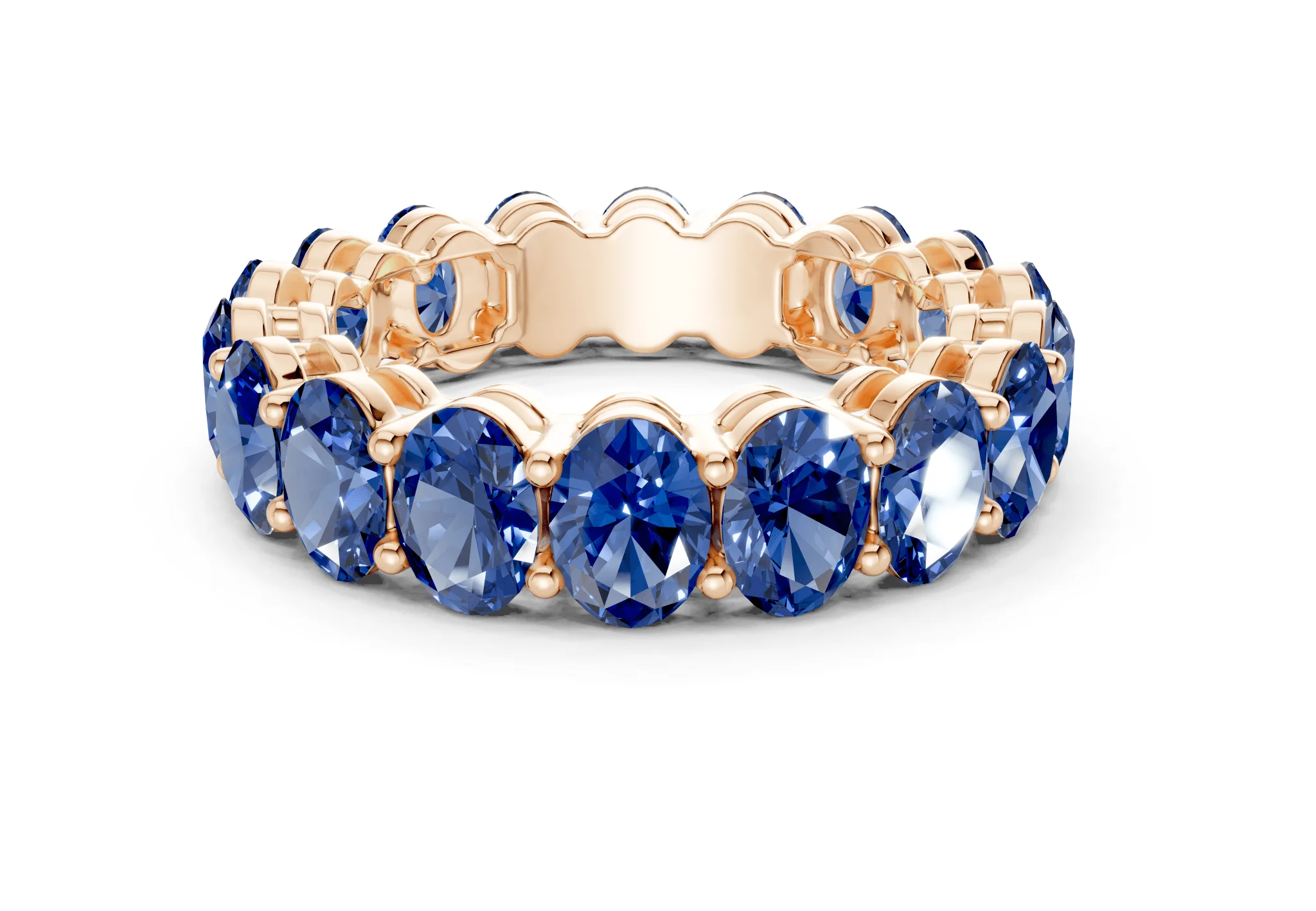 Melrose Oval Cut Sapphire Gemstone Eternity Band 2½ Carat Total Wt. - Image 5