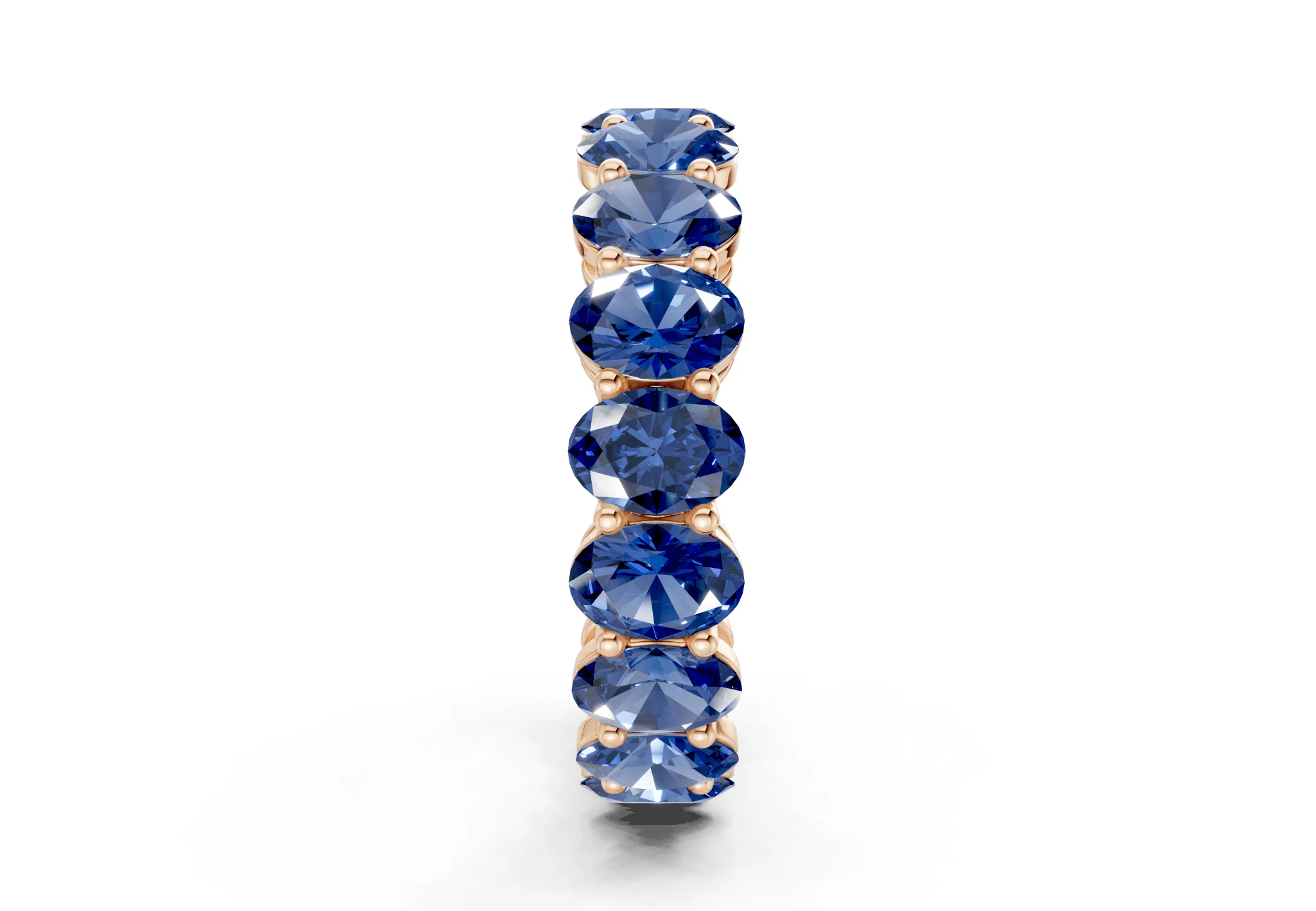 Melrose Oval Cut Sapphire Gemstone Eternity Band 5½ Carat Total Wt. - Image 7
