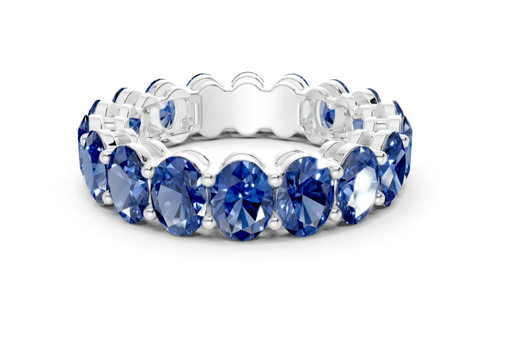 Melrose Oval Cut Sapphire Gemstone Eternity Band 5½ Carat Total Wt. - Image 9