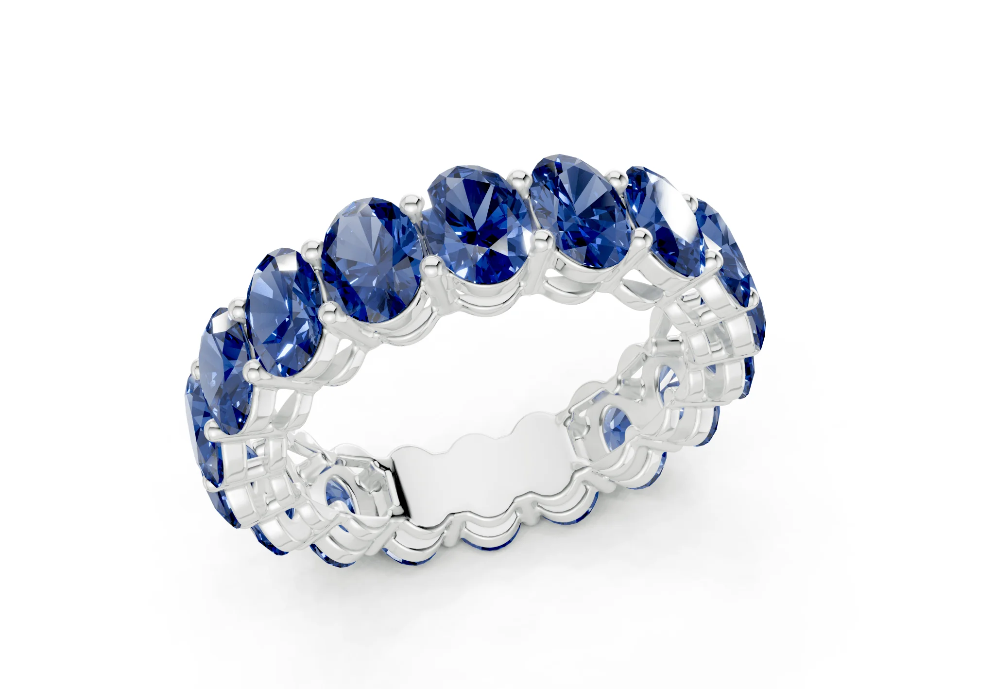 Melrose Oval Cut Sapphire Gemstone Eternity Band 6½ Carat Total Wt. - Image 12