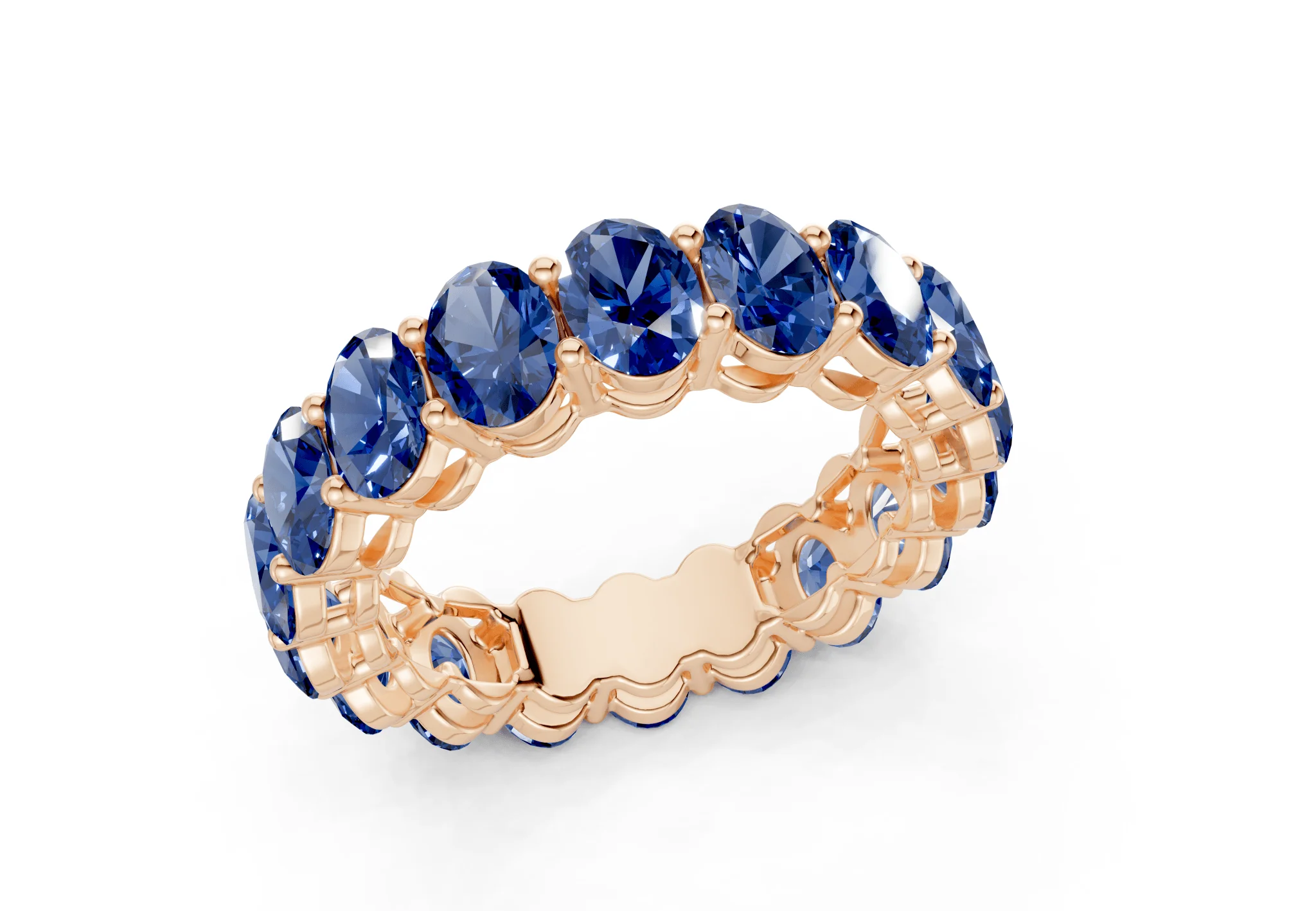 Melrose Oval Cut Sapphire Gemstone Eternity Band 6½ Carat Total Wt. - Image 8