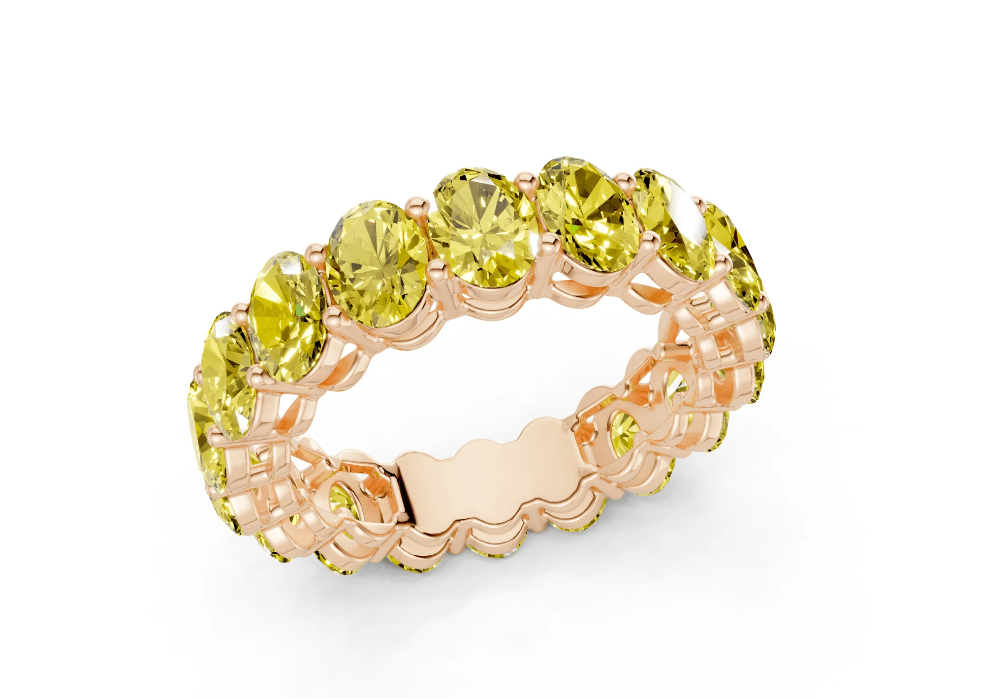 Melrose Oval Cut Yellow Diamond Eternity Band 2½ Carat Total Wt. - Image 8