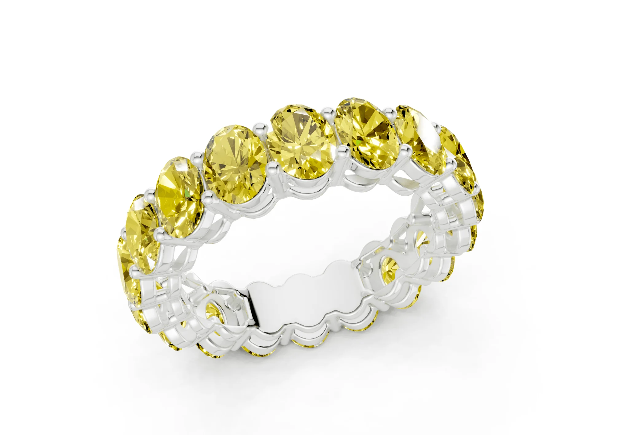 Melrose Oval Cut Yellow Diamond Eternity Band 5½ Carat Total Wt. - Image 12