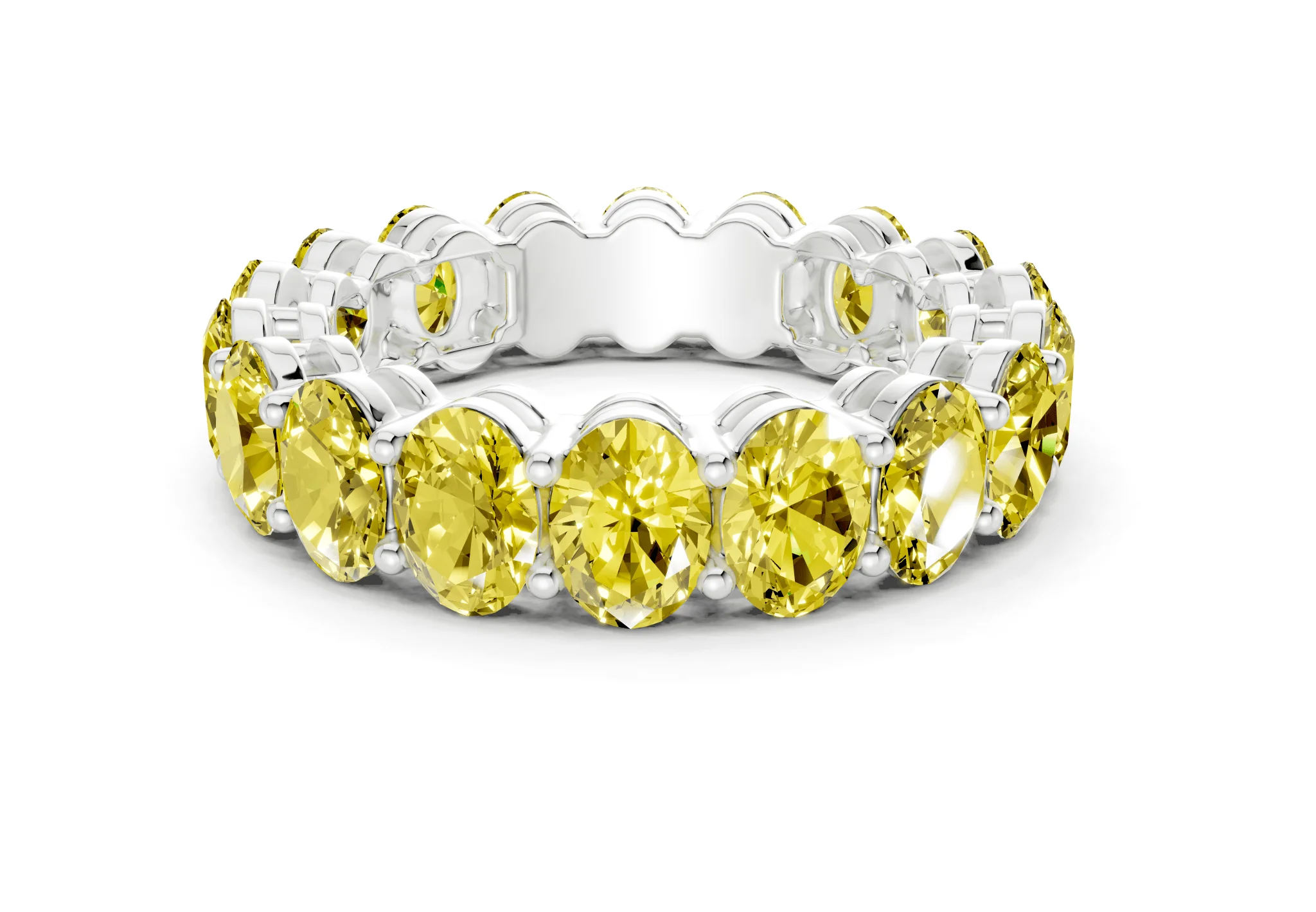 Melrose Oval Cut Yellow Diamond Eternity Band 5½ Carat Total Wt. - Image 9